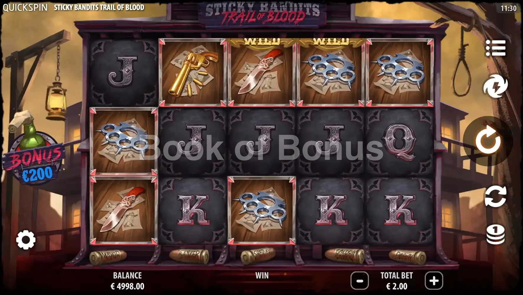 Sticky Bandits Trail of Blood par Quickspin - jeu de base et disposition des rouleaux