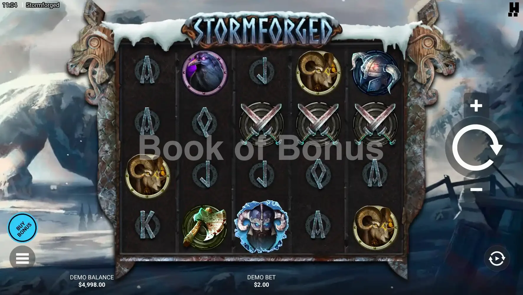 Stormforged par Hacksaw Gaming - jeu de base et disposition des rouleaux