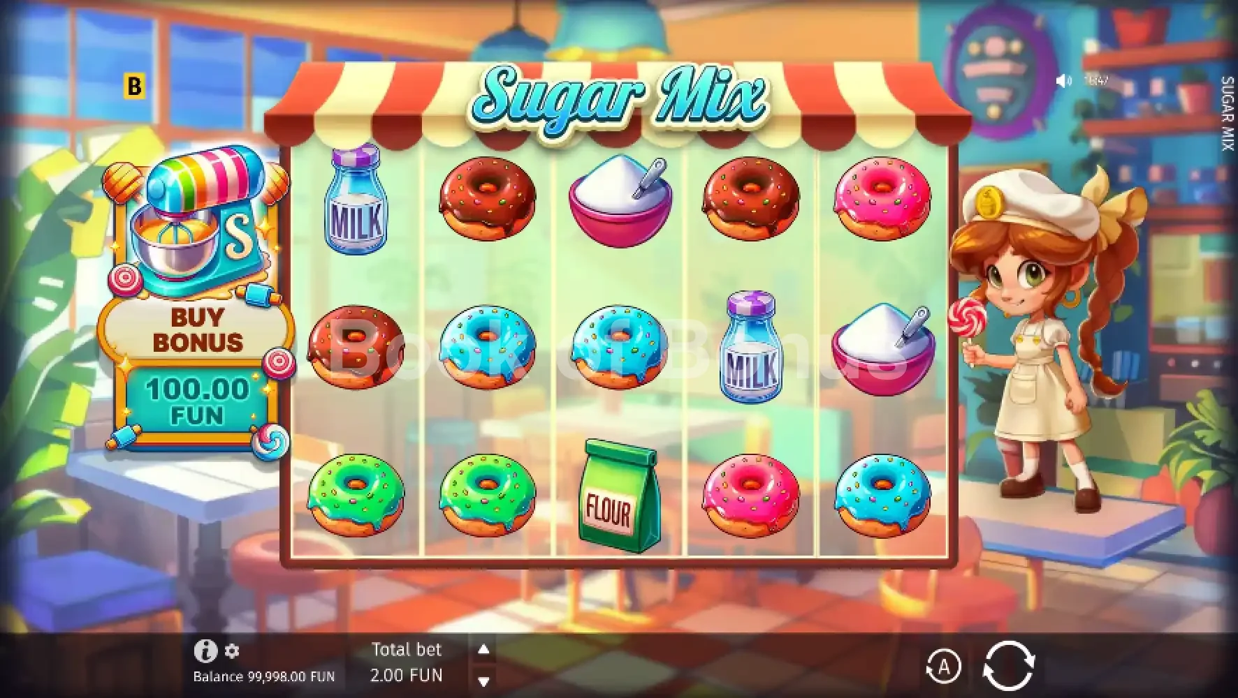 Sugar Mix par BGaming - jeu de base et disposition des rouleaux