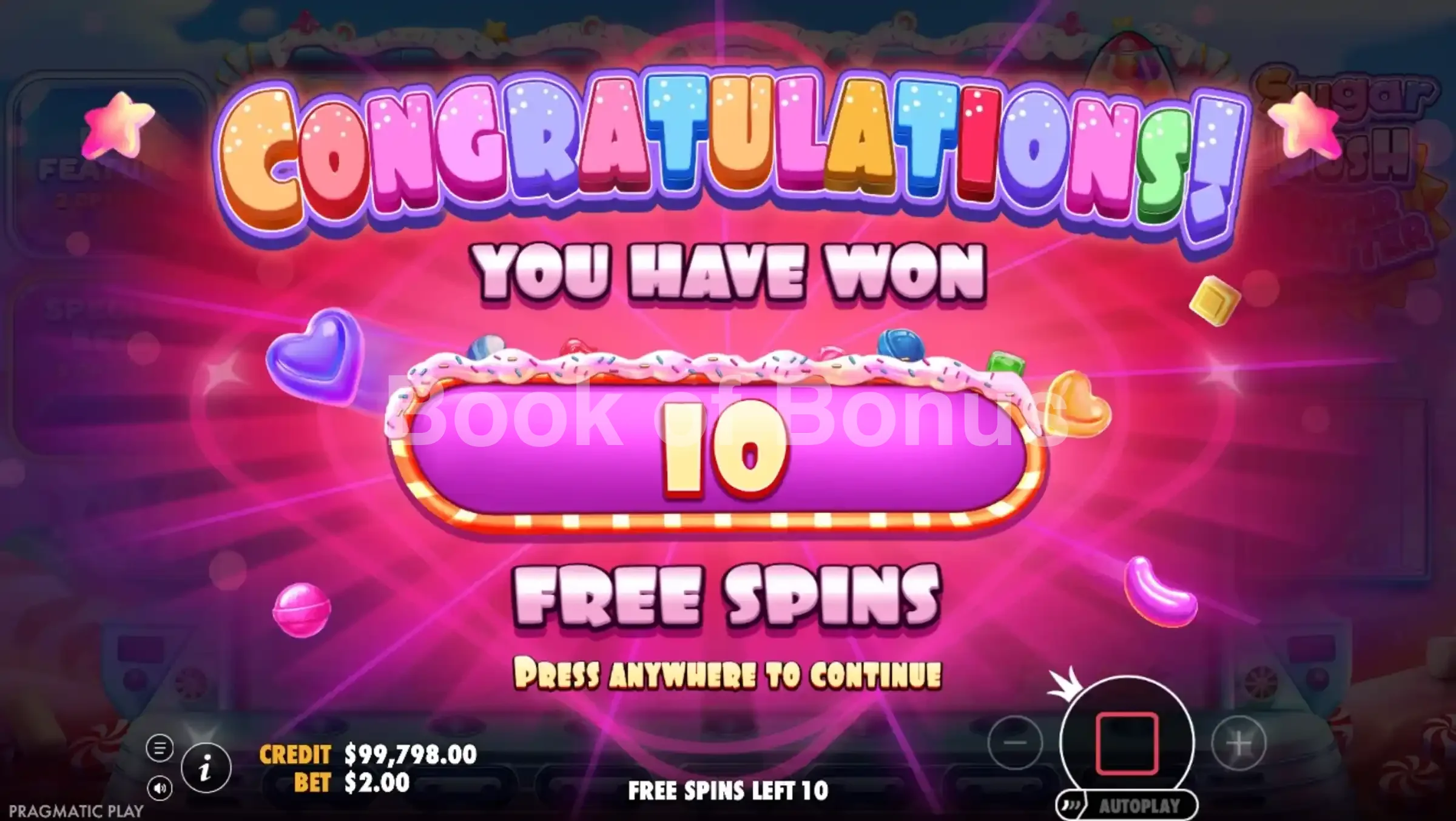 Sugar Rush Super Scatter par Pragmatic Play - tours gratuits