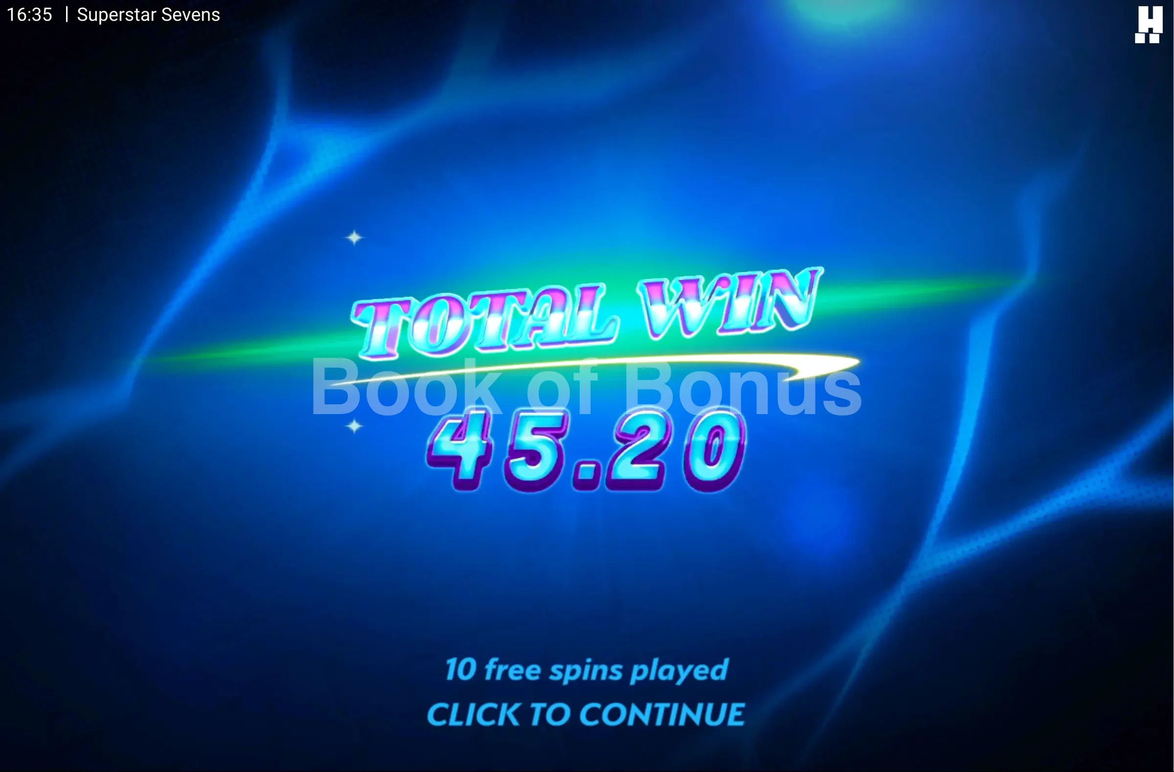 Superstar Sevens par Hacksaw Gaming - gros gain