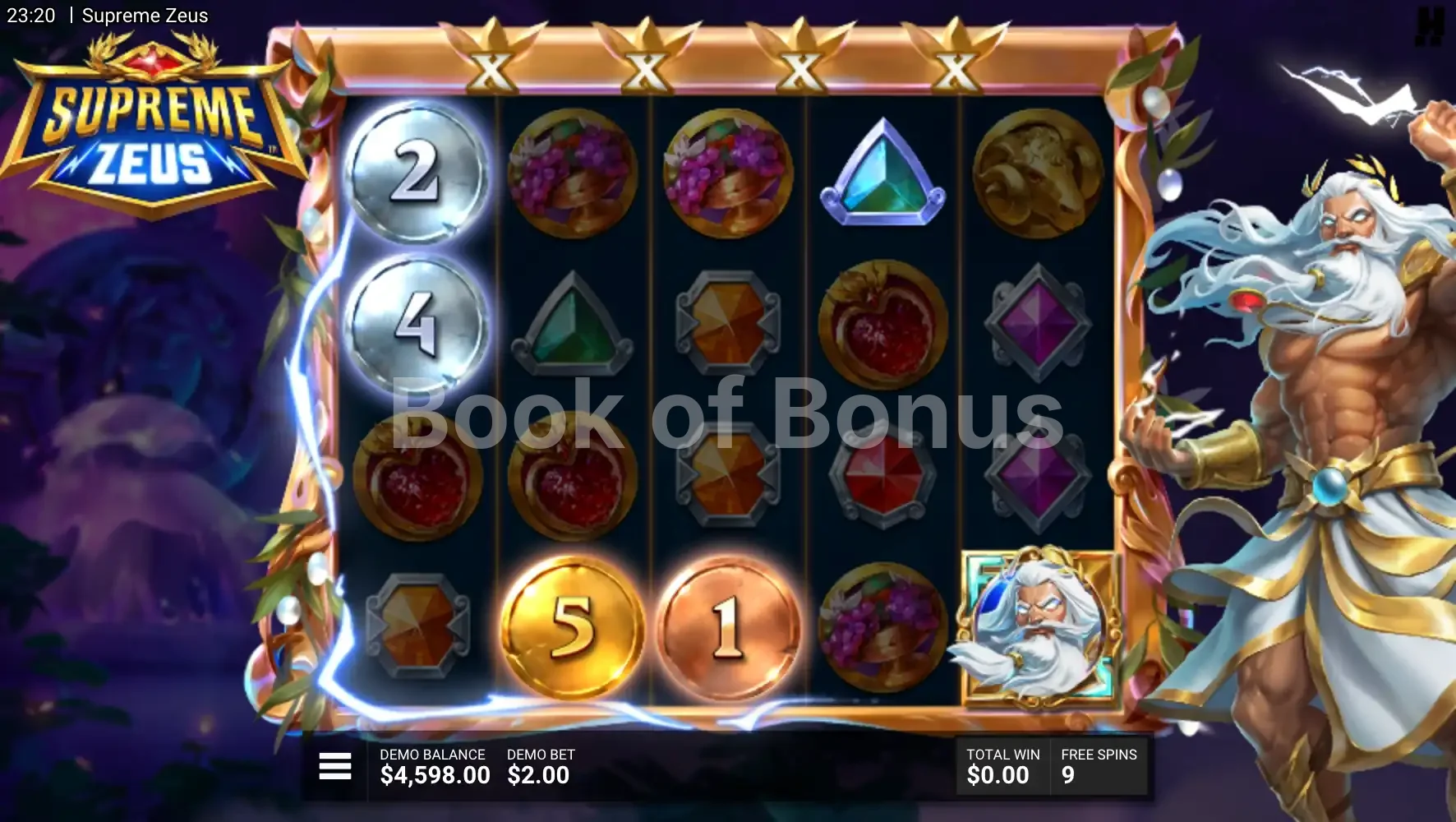 Supreme Zeus par Hacksaw Gaming - tours gratuits