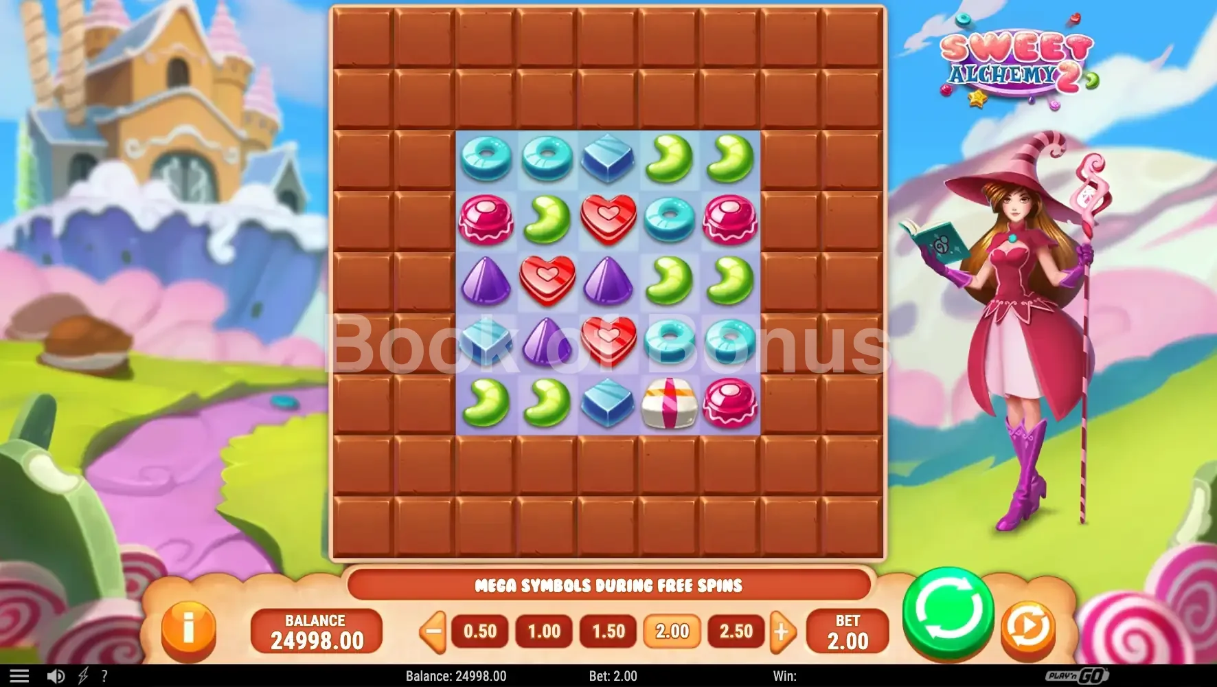 Sweet Alchemy 2 par Play'n GO - jeu de base et disposition des rouleaux