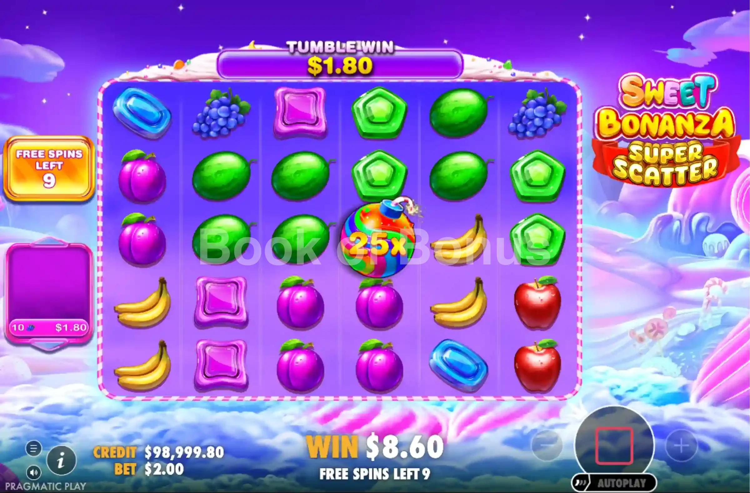 Sweet Bonanza Super Scatter par Pragmatic Play - tours gratuits