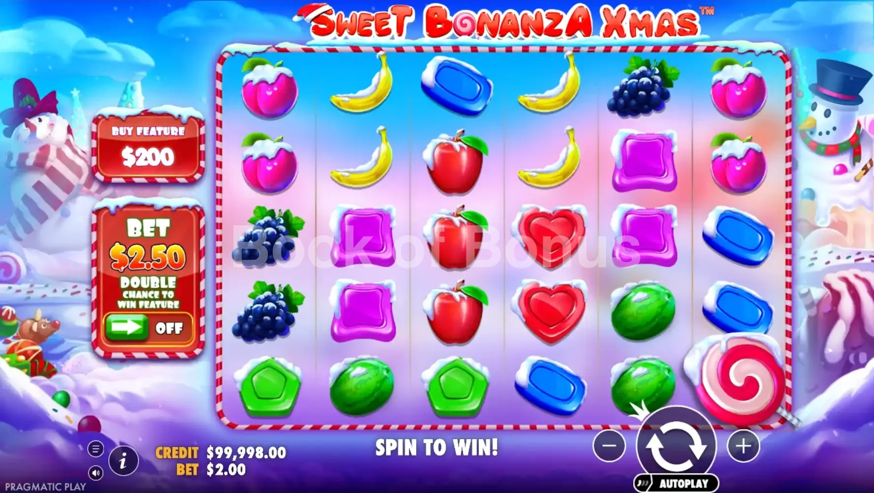 Jeu de base Sweet Bonanza Xmas