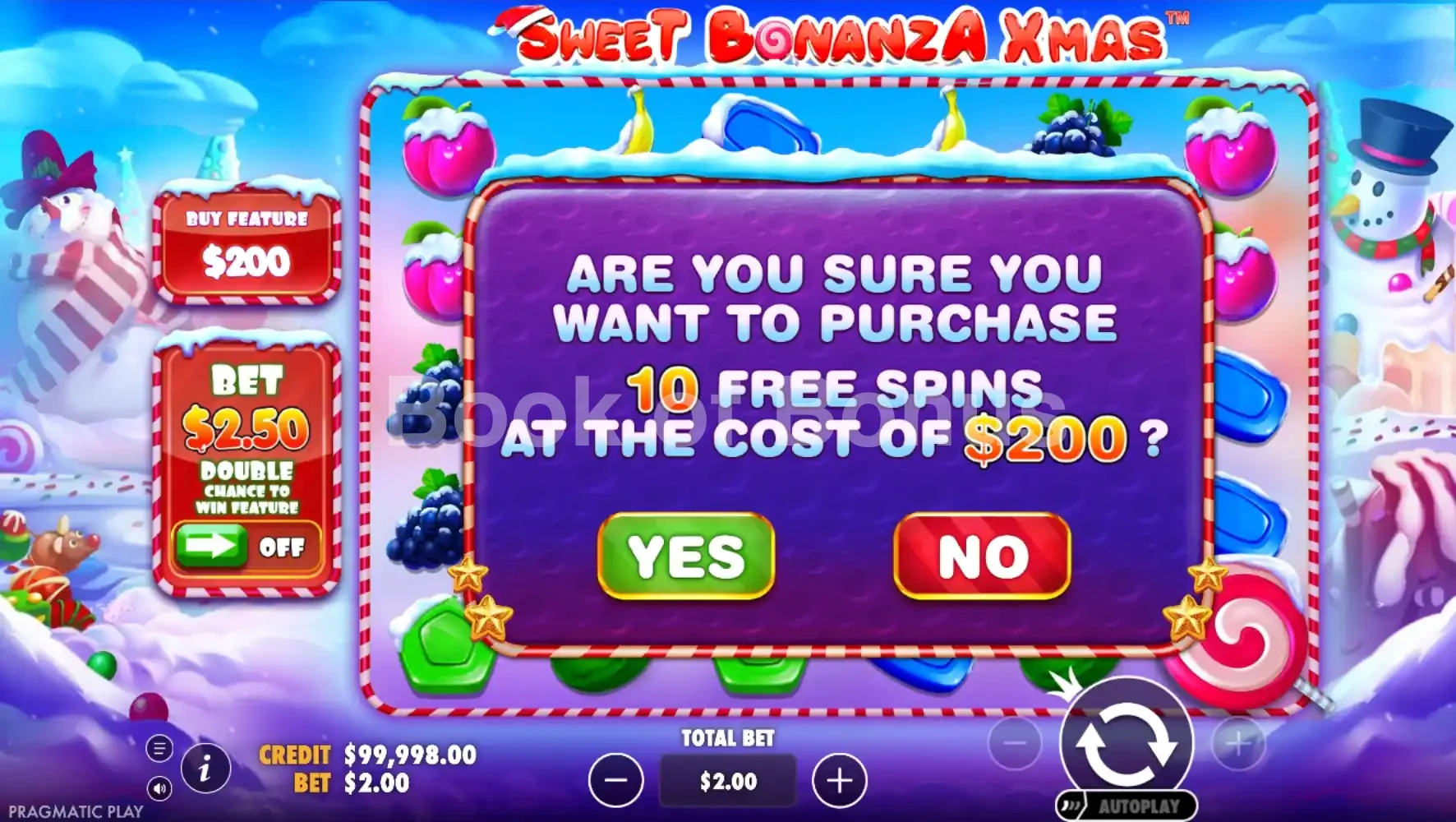 Achat de bonus Sweet Bonanza Xmas