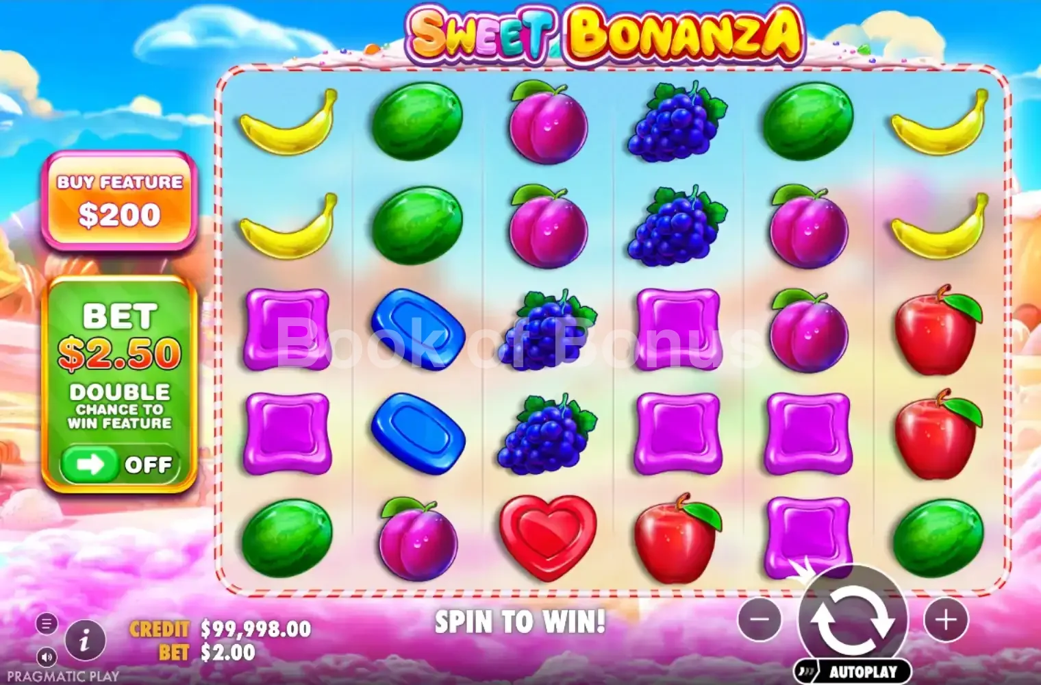 Jeu de base Sweet Bonanza