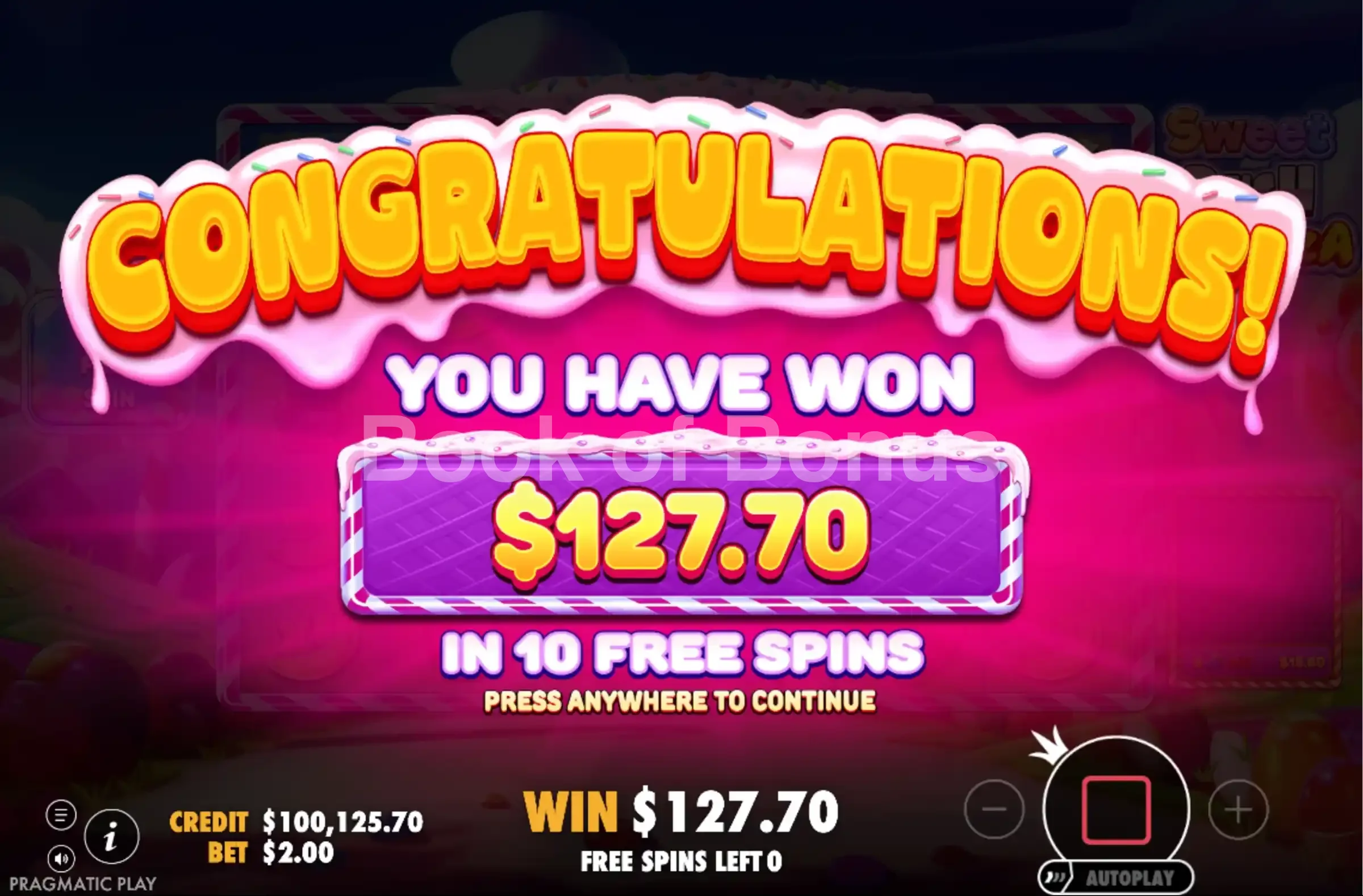 Gros gain Sweet Rush Bonanza