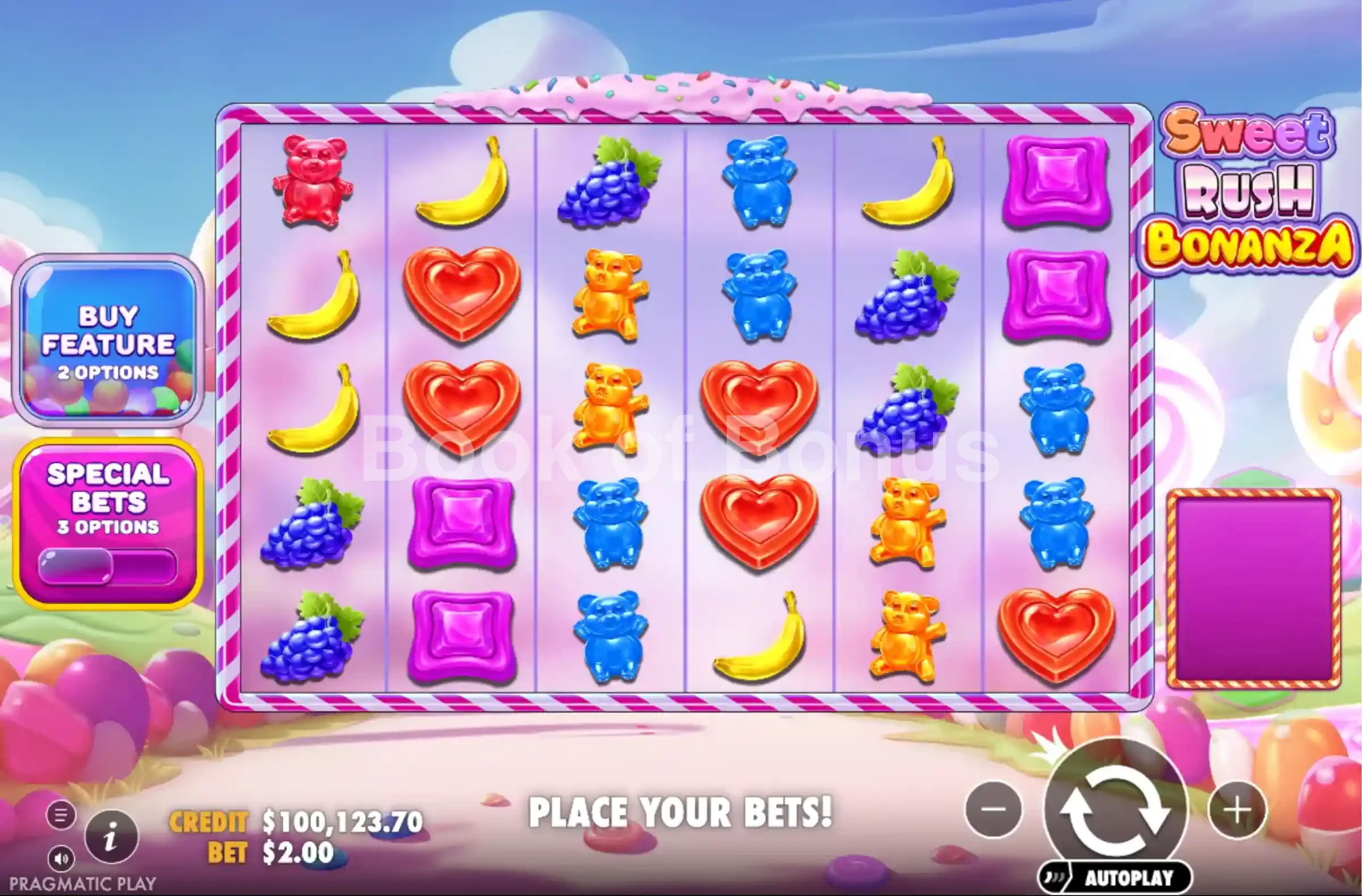 Jeu de base Sweet Rush Bonanza