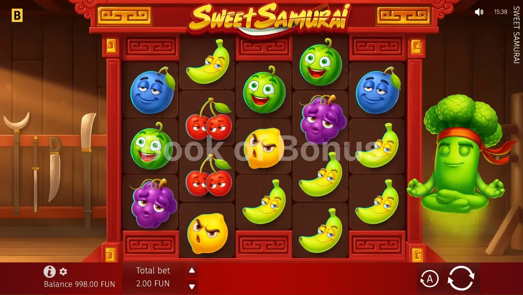 Sweet Samurai par BGaming - jeu de base et disposition des rouleaux