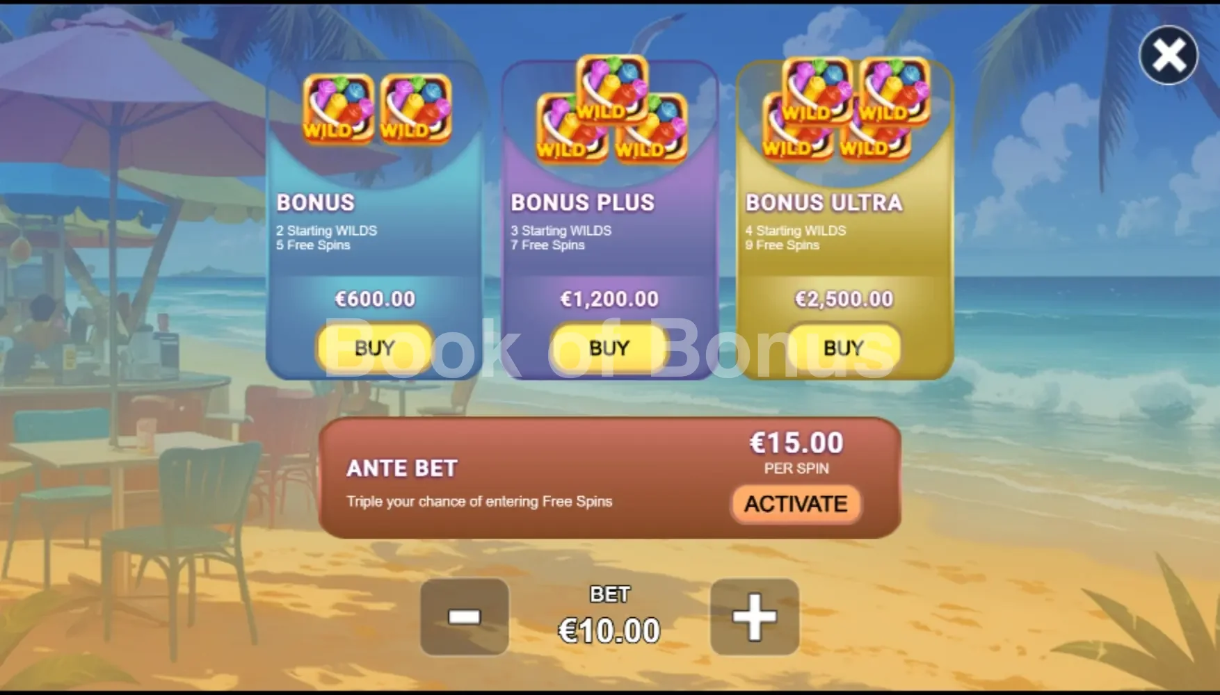 Sweet Wilds par Avatar UX - menu d'achat de bonus et options