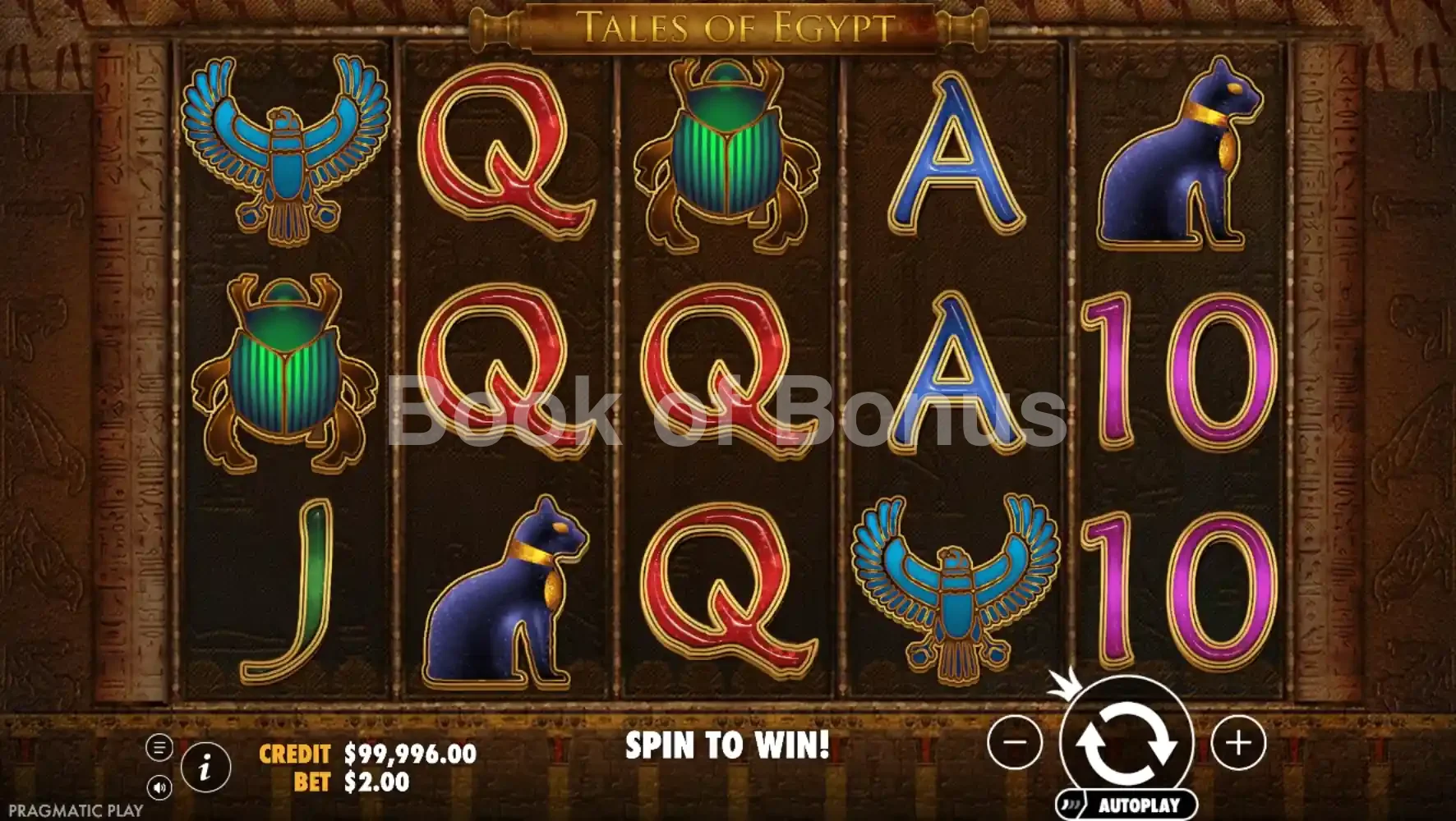 Tales of Egypt par Pragmatic Play - base game 2