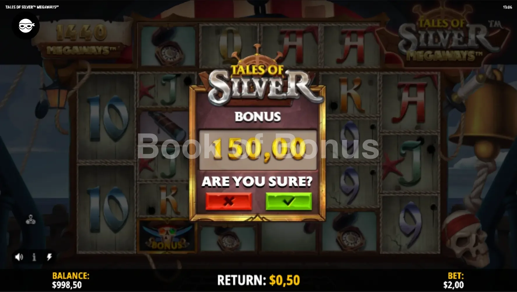 Tales of Silver Megaways par iSoftBet - menu d'achat de bonus et options