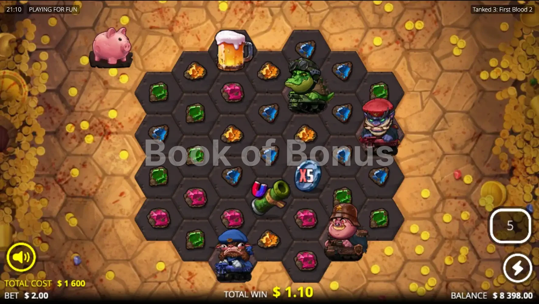 Tanked 3 First Blood 2 par Nolimit City - tours gratuits