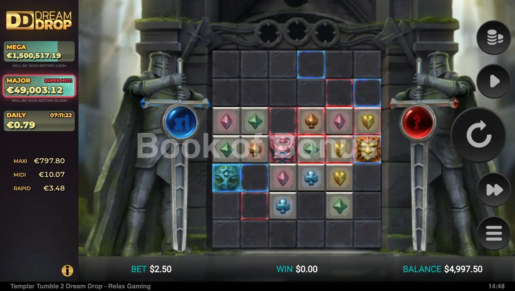 Jeu de base Templar Tumble 2 Dream Drop