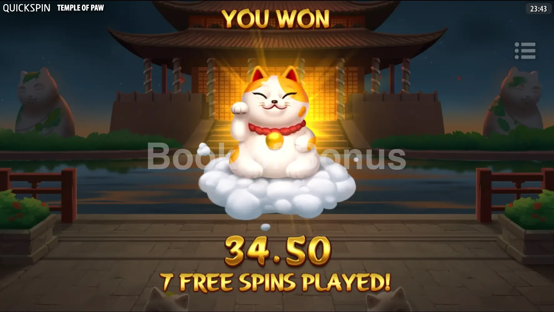 Temple of Paw par Quickspin - gros gain