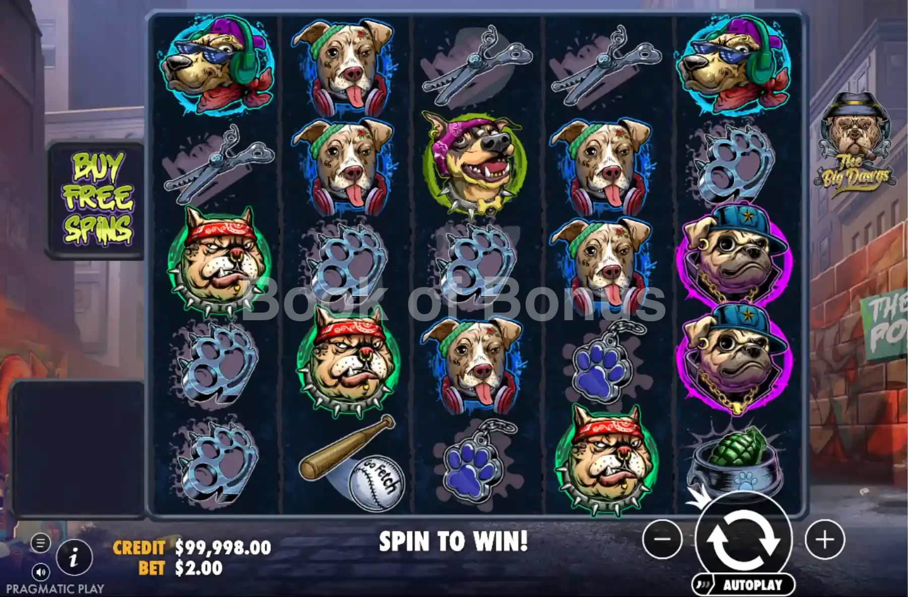 The Big Dawgs par Pragmatic Play - jeu de base et disposition des rouleaux