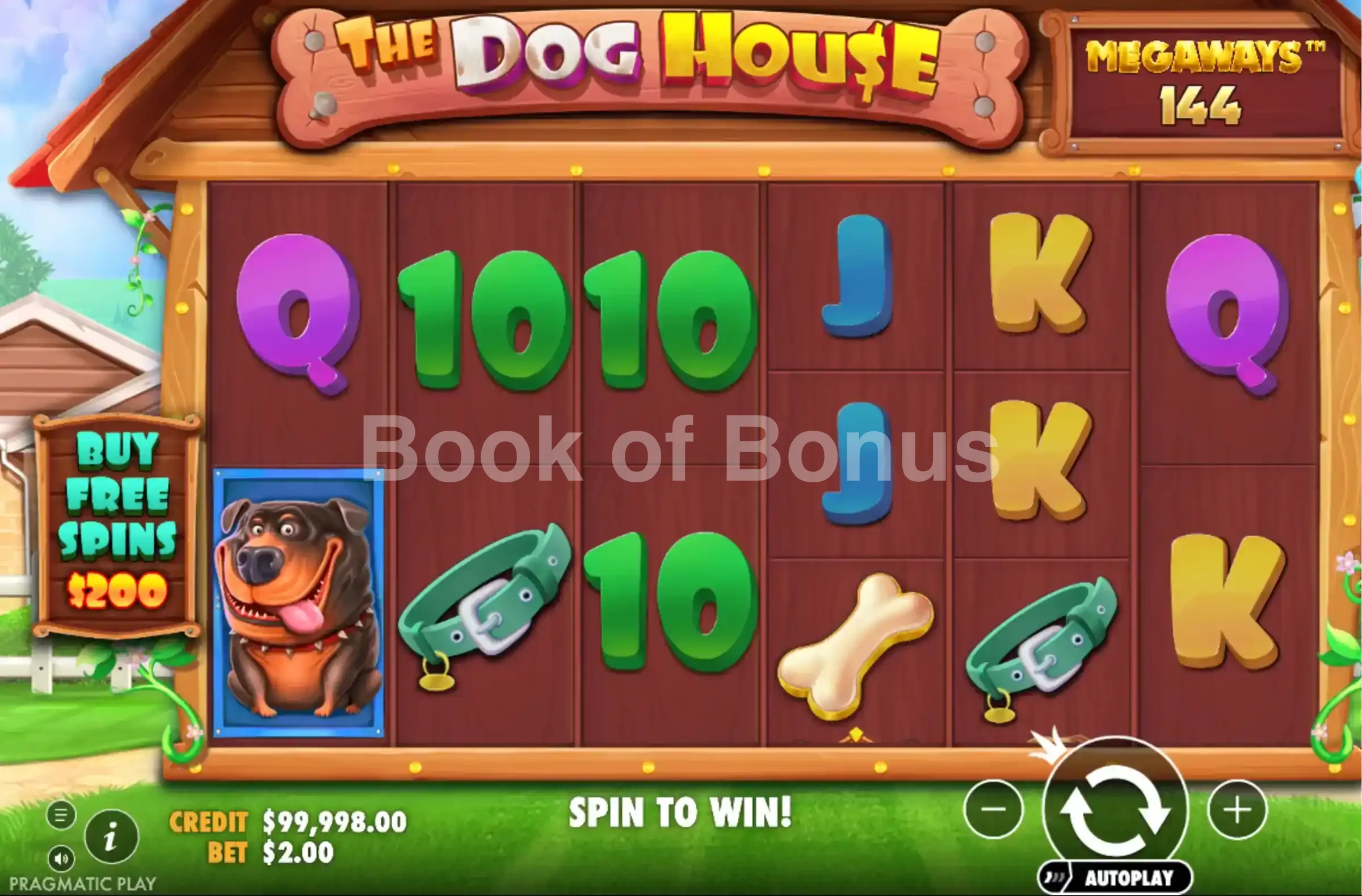 The Dog House Megaways par Pragmatic Play - jeu de base et disposition des rouleaux