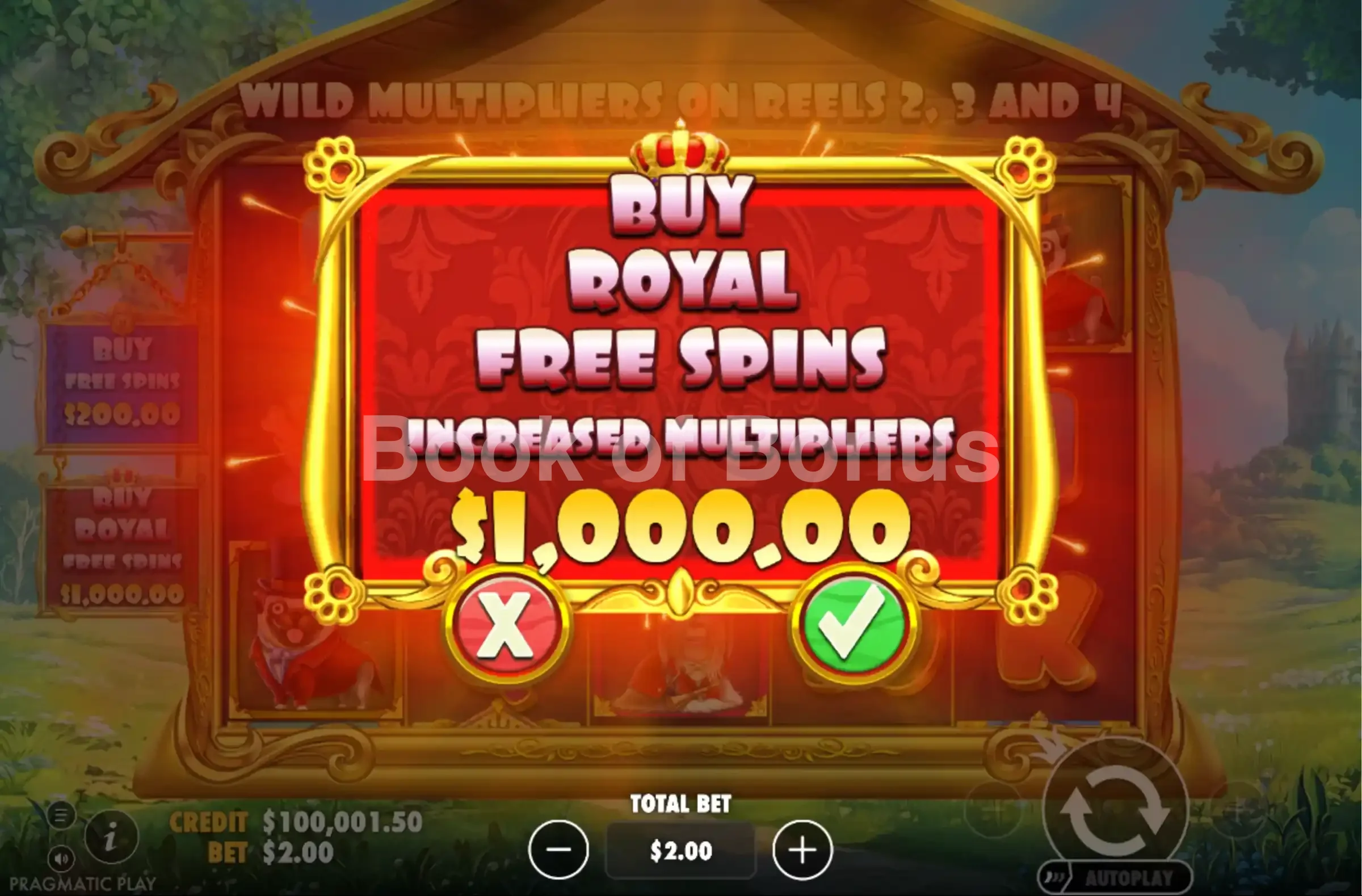 Achat de bonus The Dog House Royal Hunt