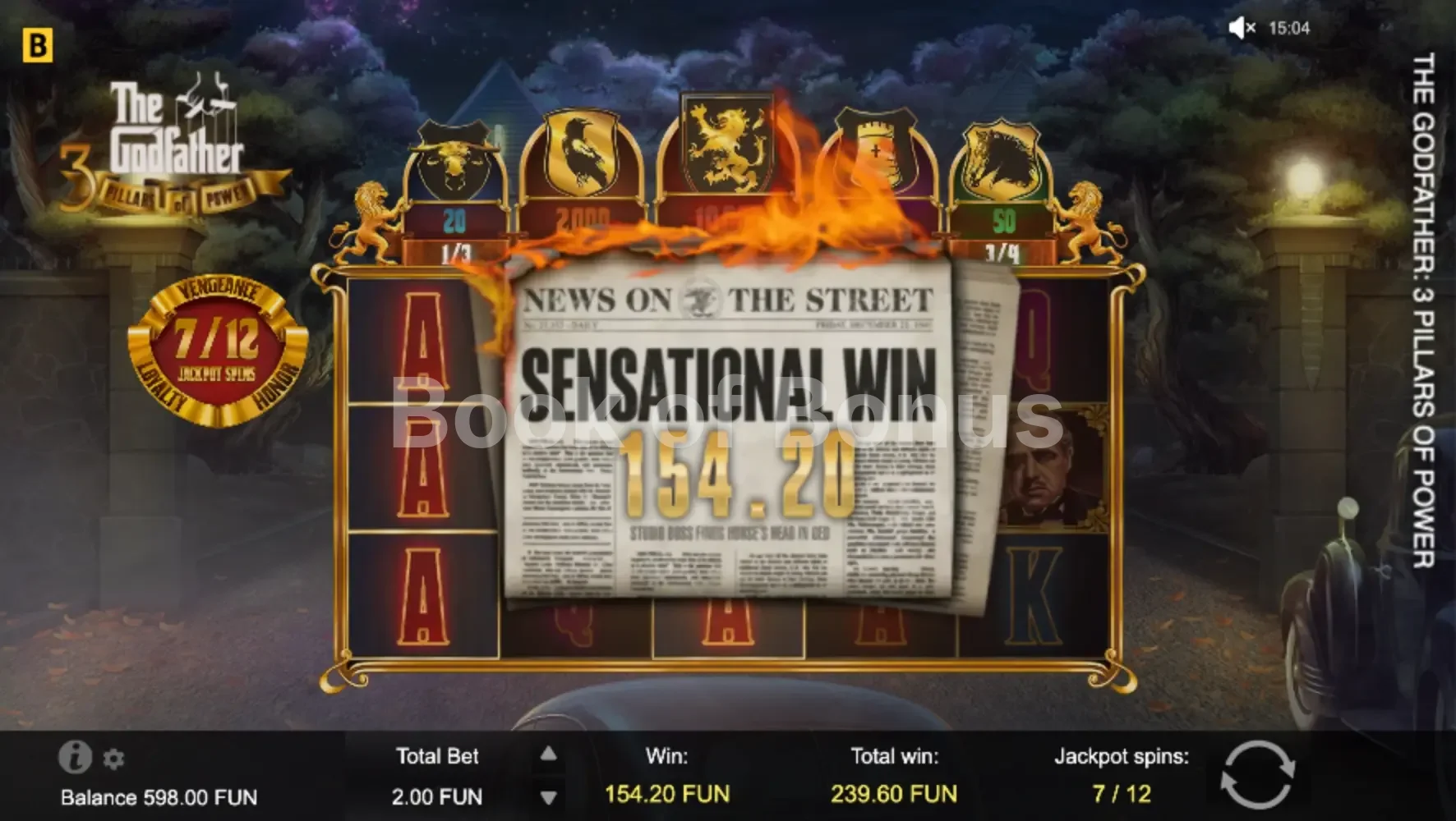 The Godfather 3 Pillars of Power par BGaming - gros gain