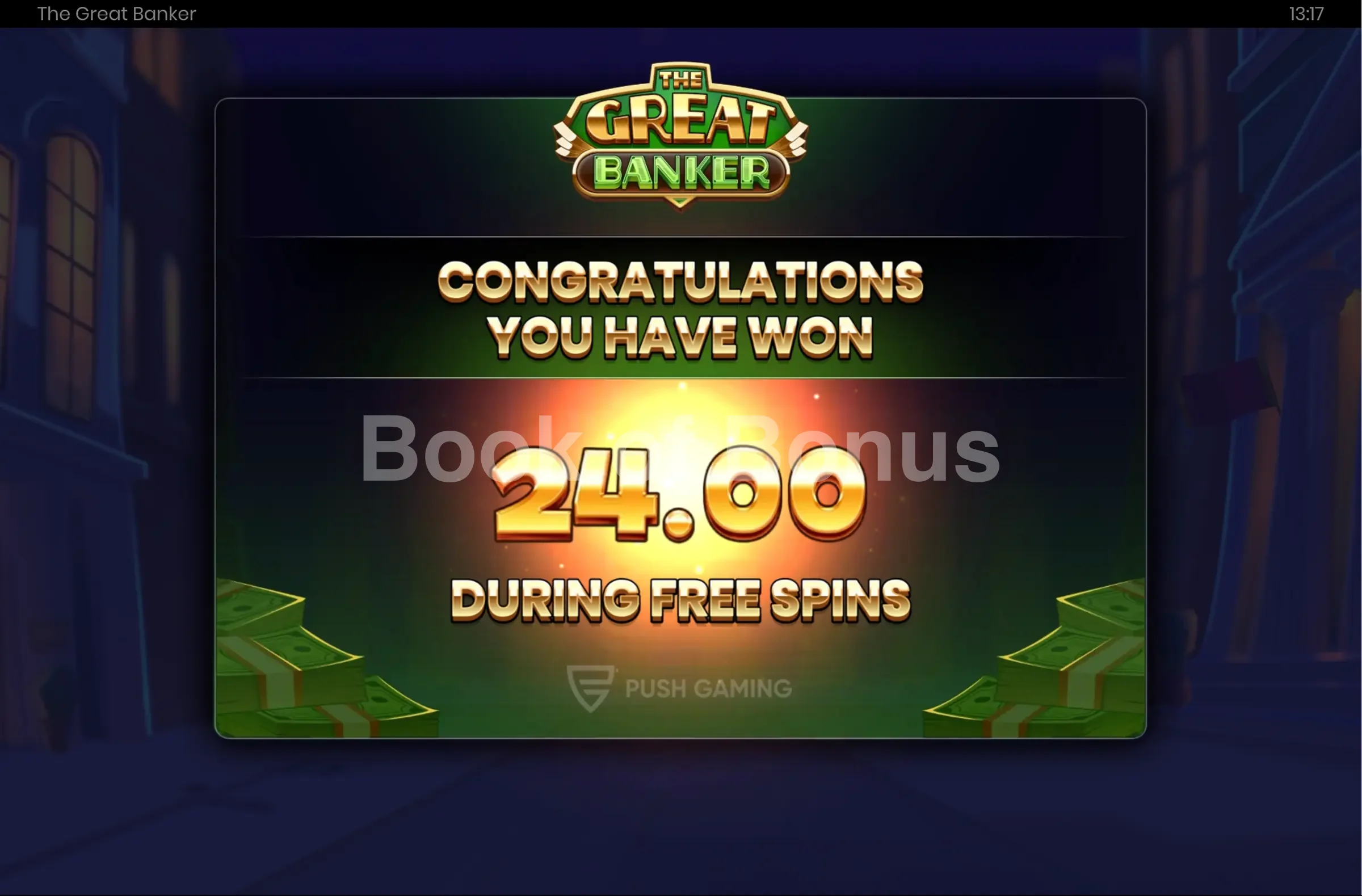 The Great Banker par Push Gaming - gros gain