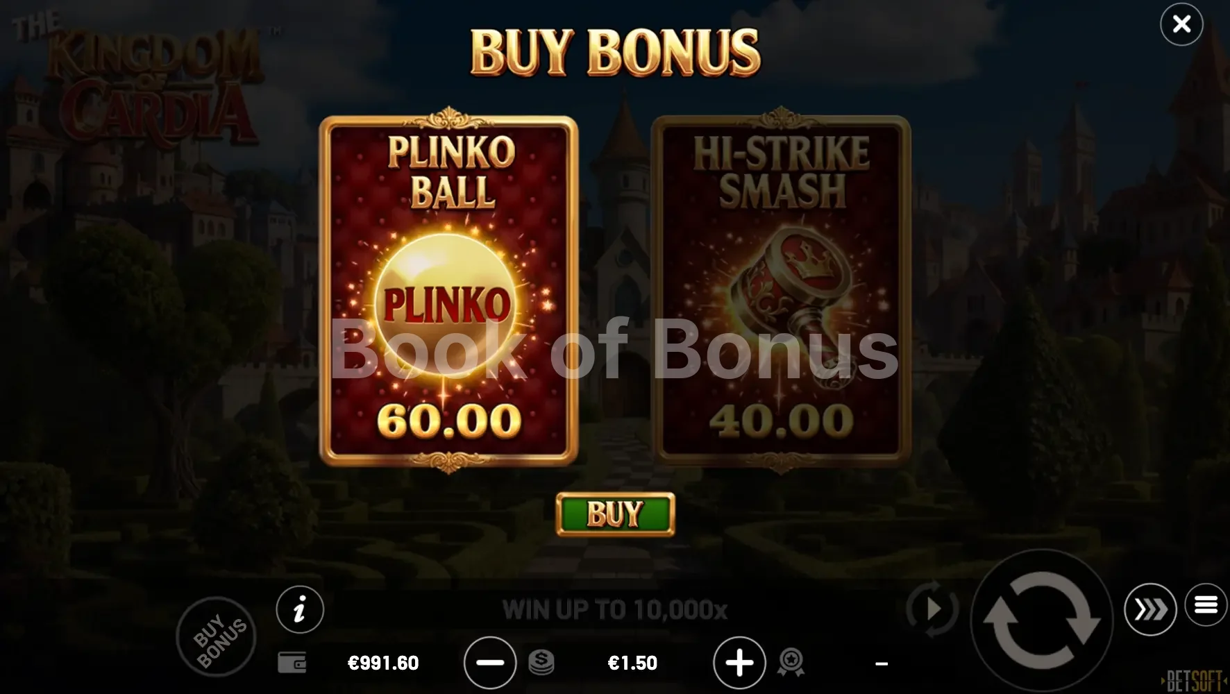 Achat de bonus The Kingdom of Cardia