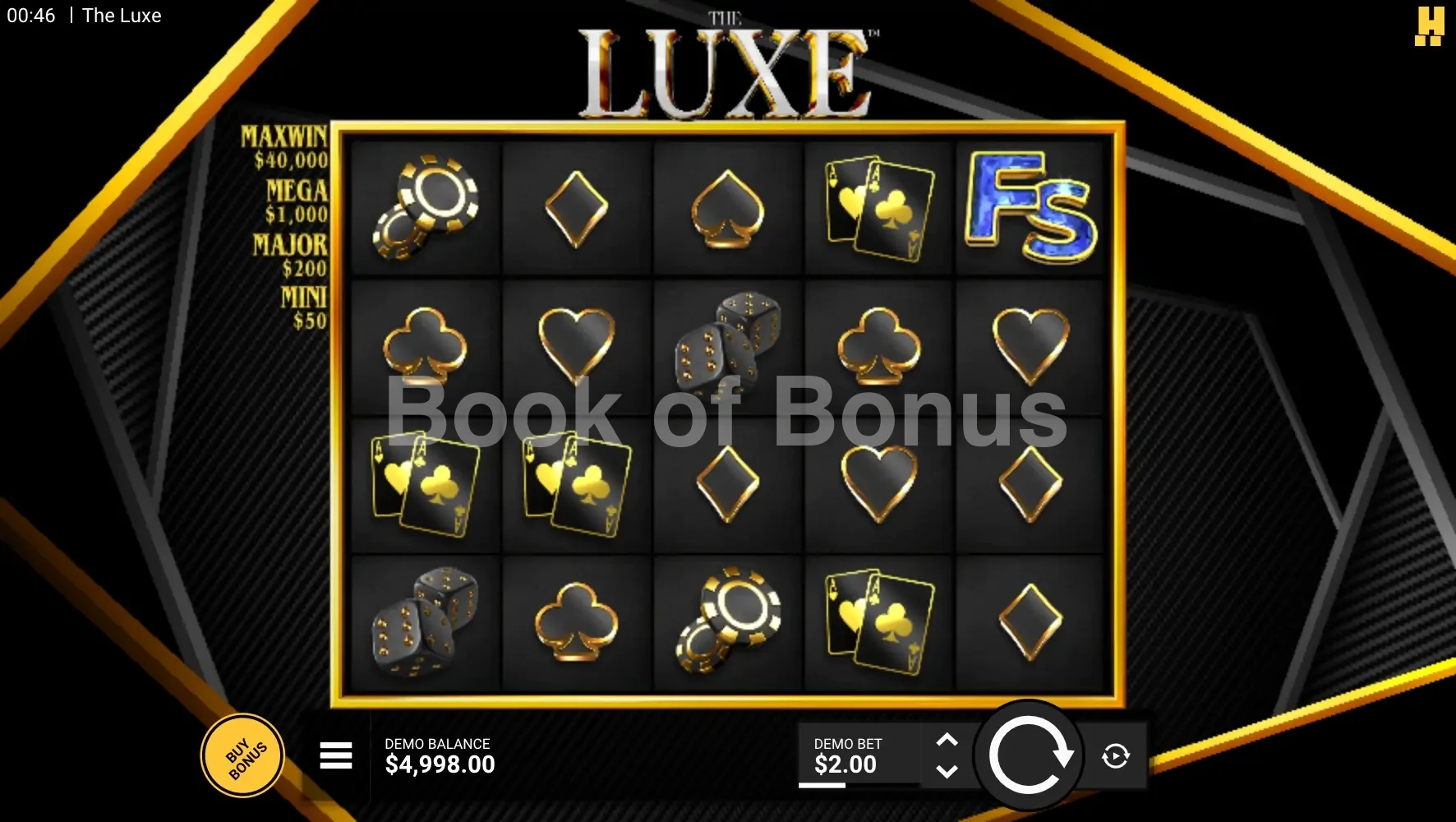 The Luxe par Hacksaw Gaming - jeu de base et disposition des rouleaux