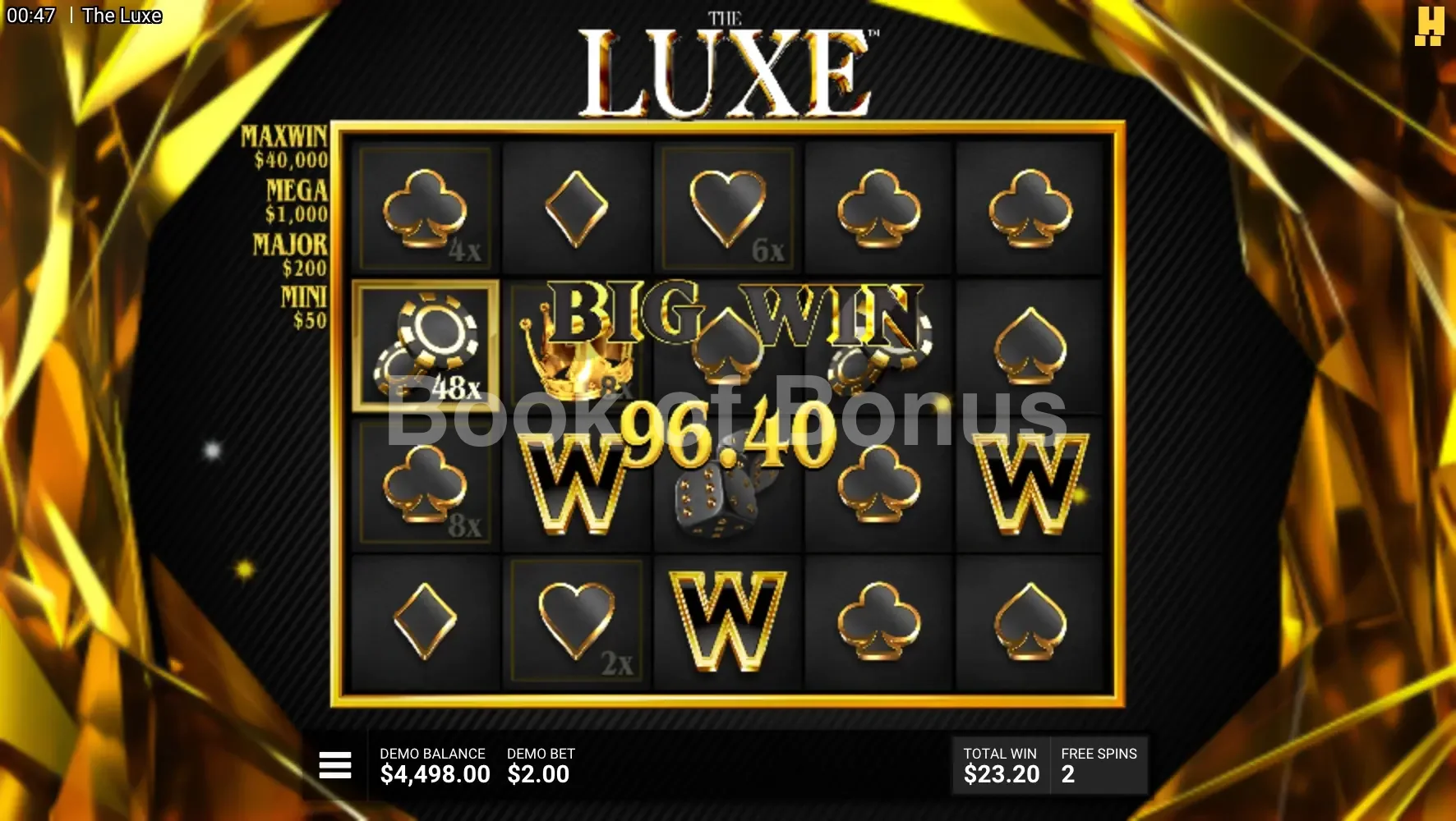 The Luxe par Hacksaw Gaming - gros gain