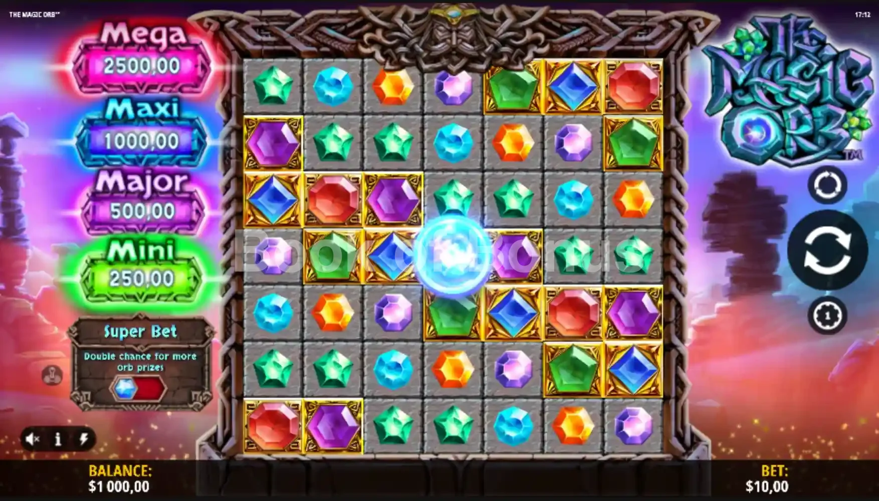 The Magic Orb Hold & Win par iSoftBet - jeu de base et disposition des rouleaux