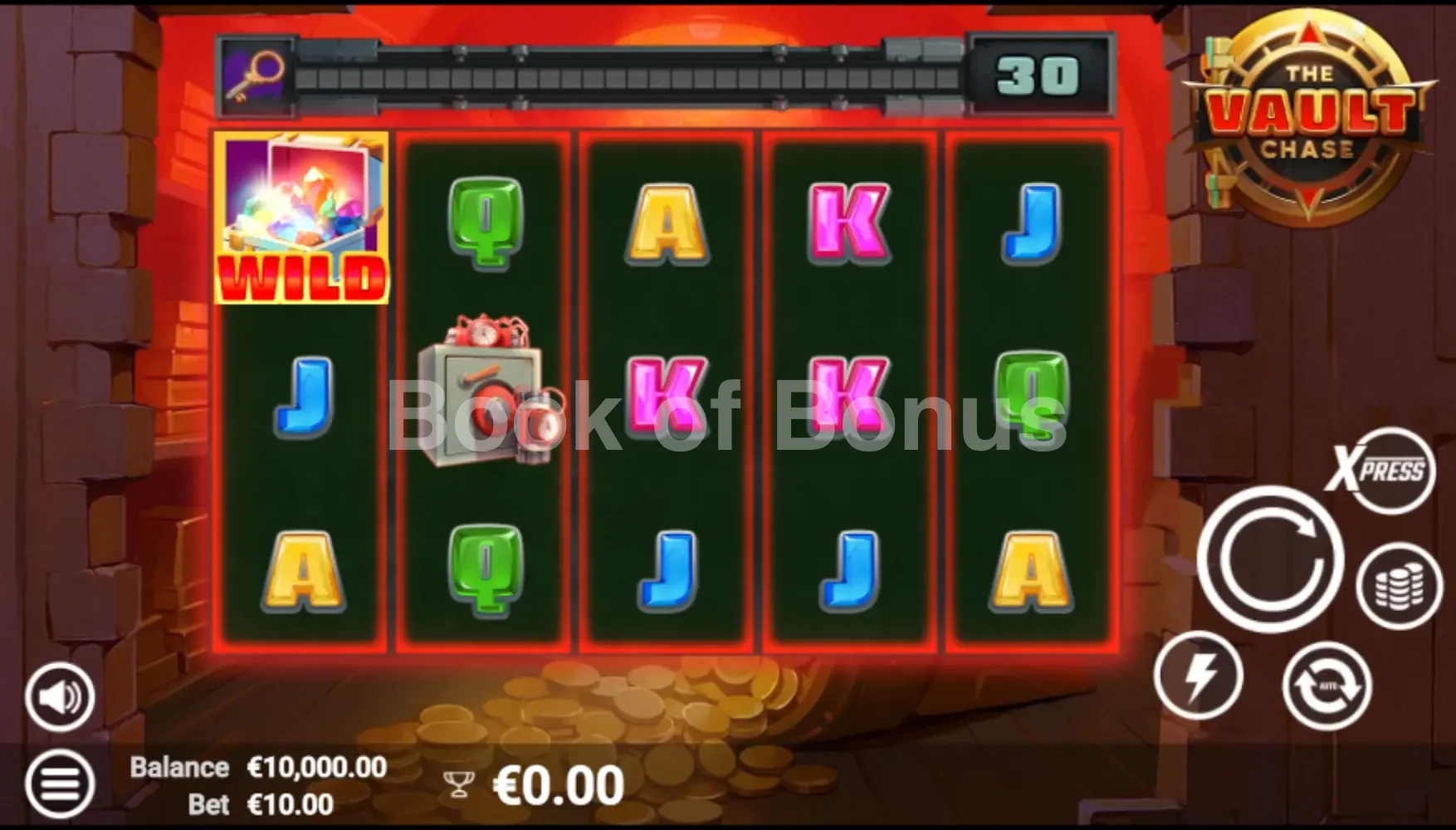 The Vault Chase par Avatar UX - jeu de base et disposition des rouleaux