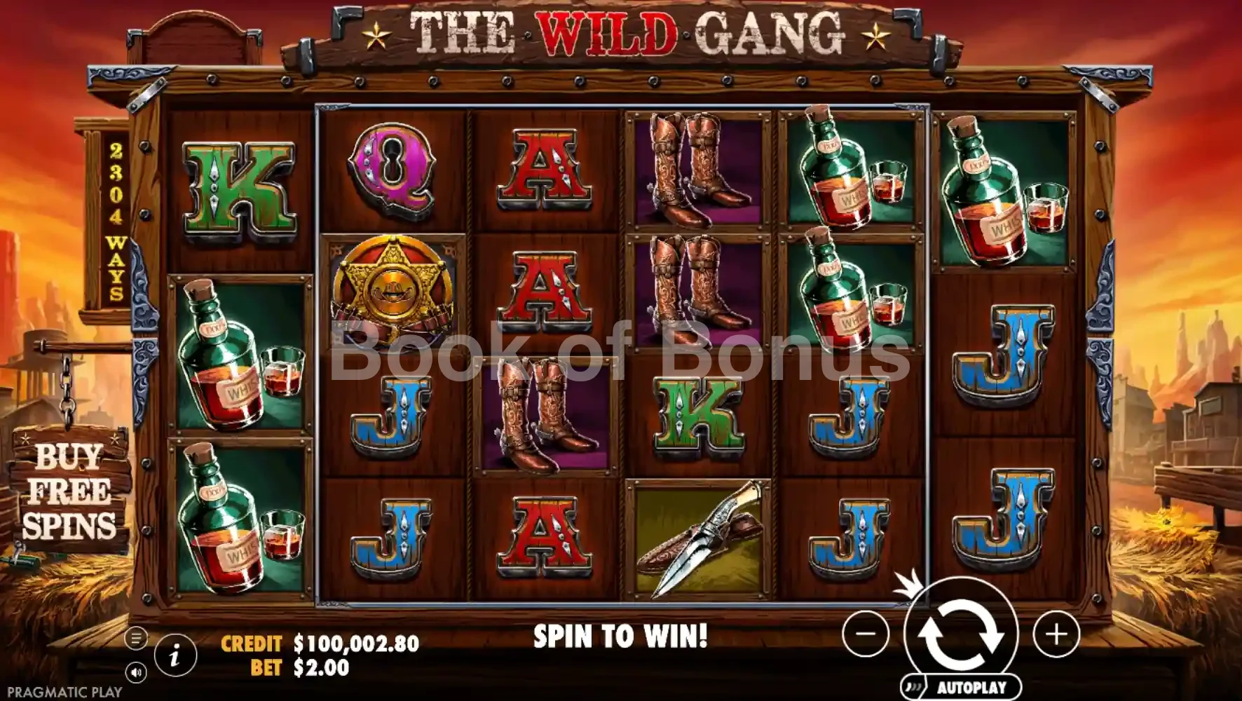 The Wild Gang par Pragmatic Play - jeu de base et disposition des rouleaux