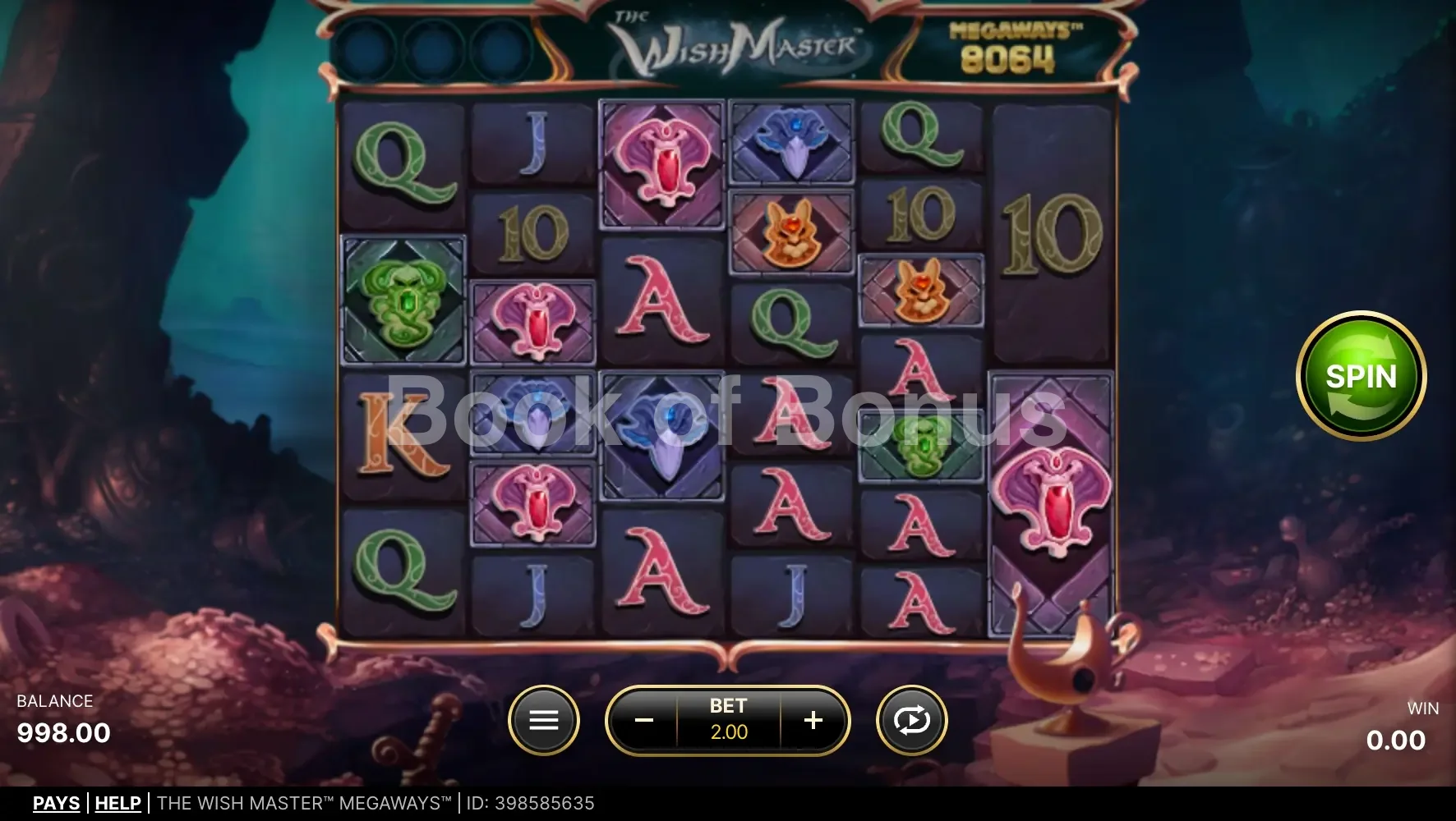 Jeu de base The Wish Master Megaways