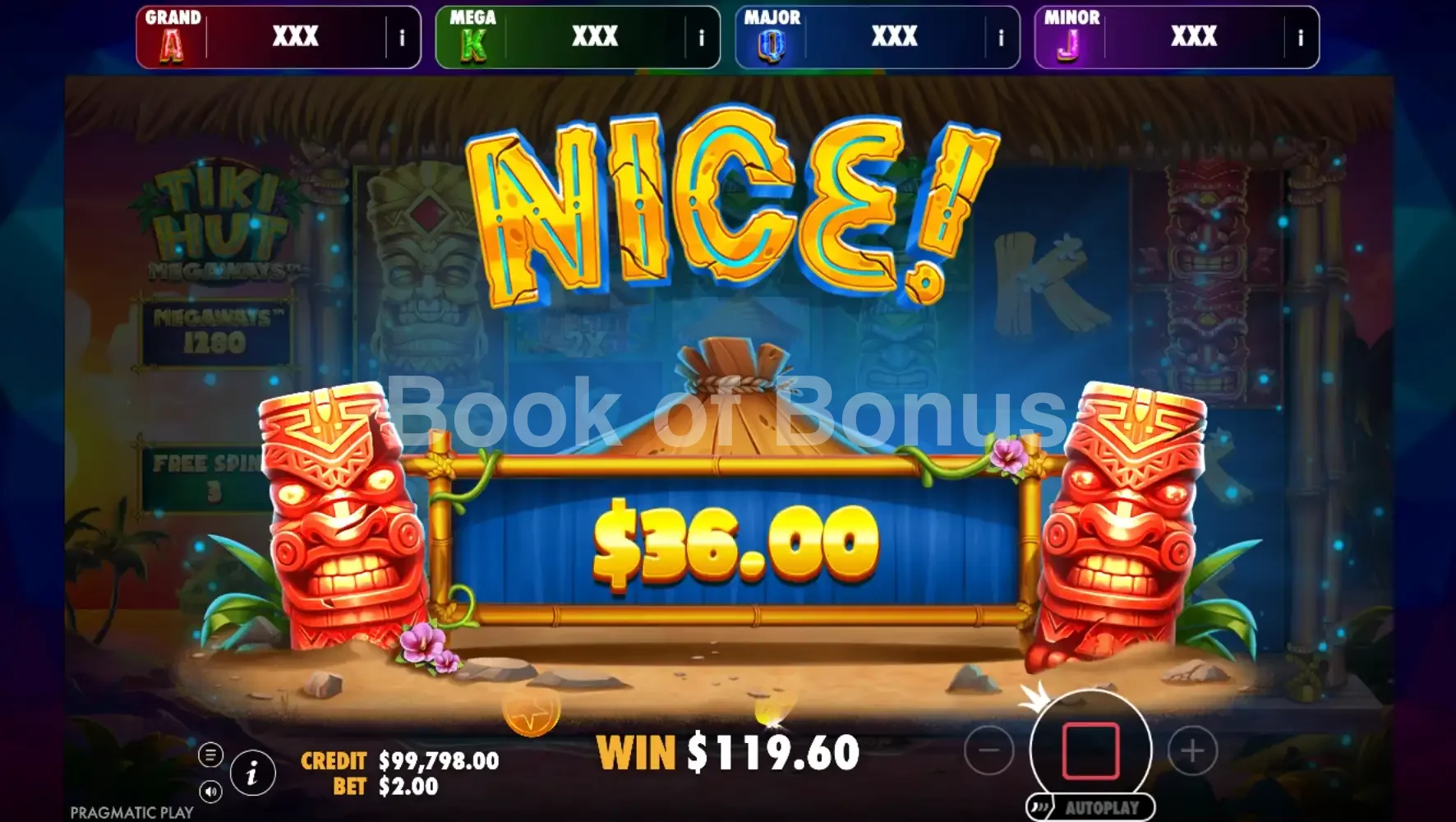 Tiki Hut Megaways par Pragmatic Play - gros gain