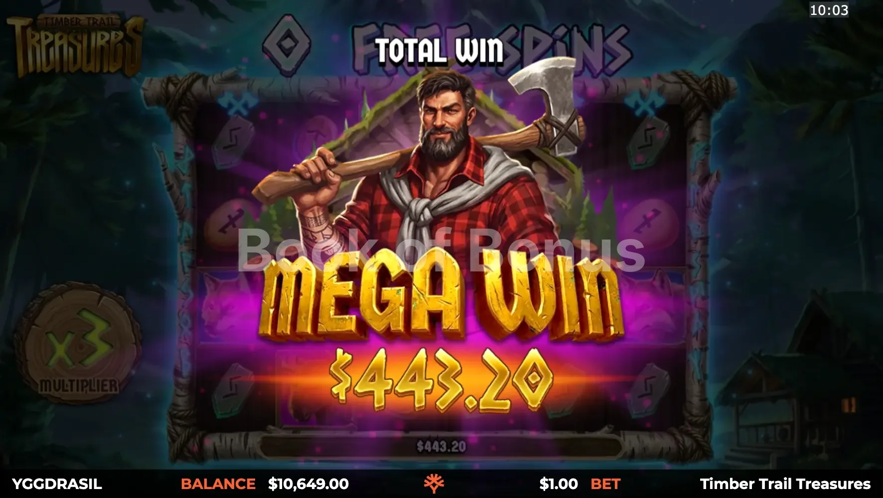 Timber Trail Treasures par Yggdrasil - gros gain