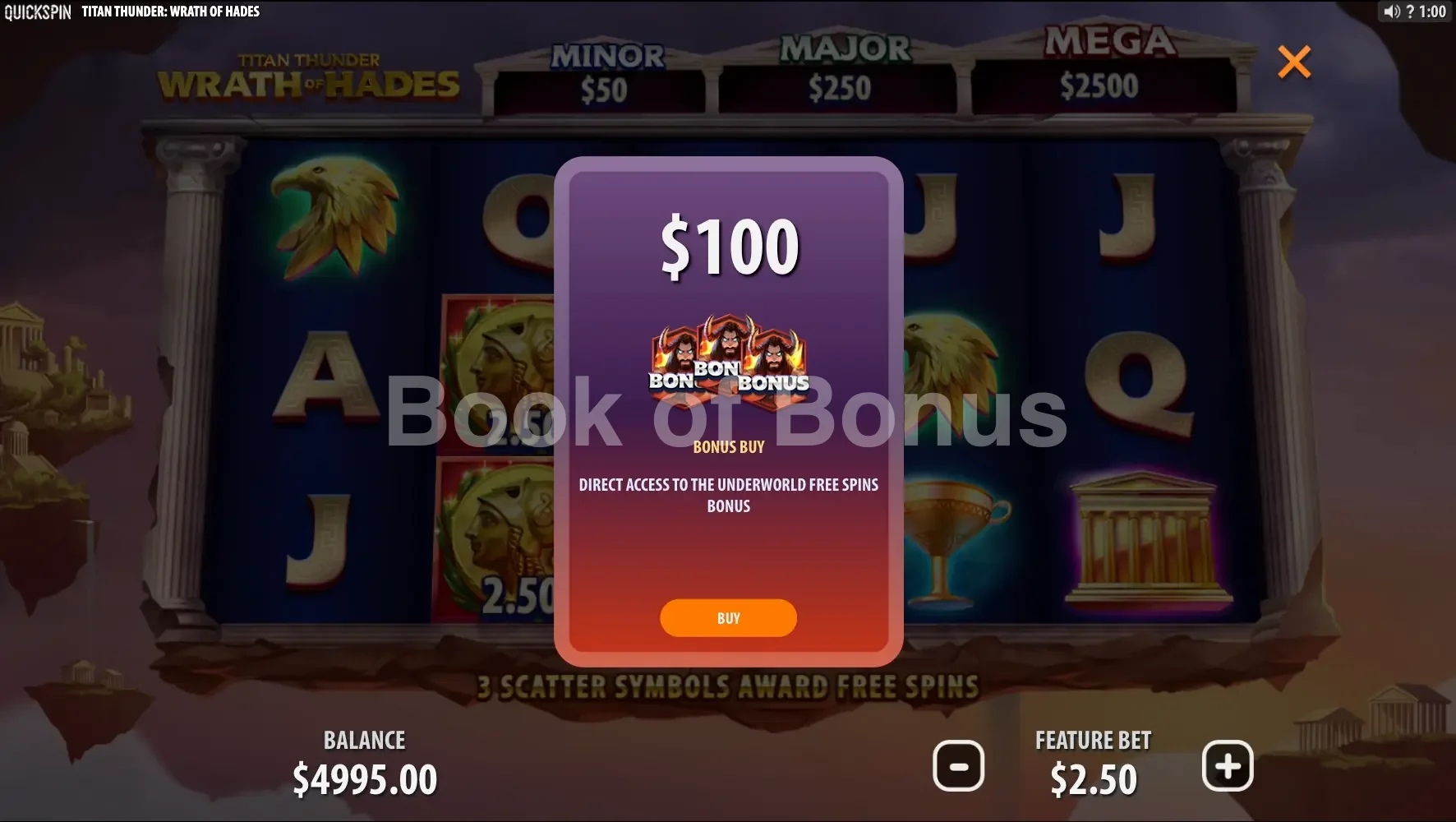 Option Bonus Buy Titan Thunder Wrath of Hades