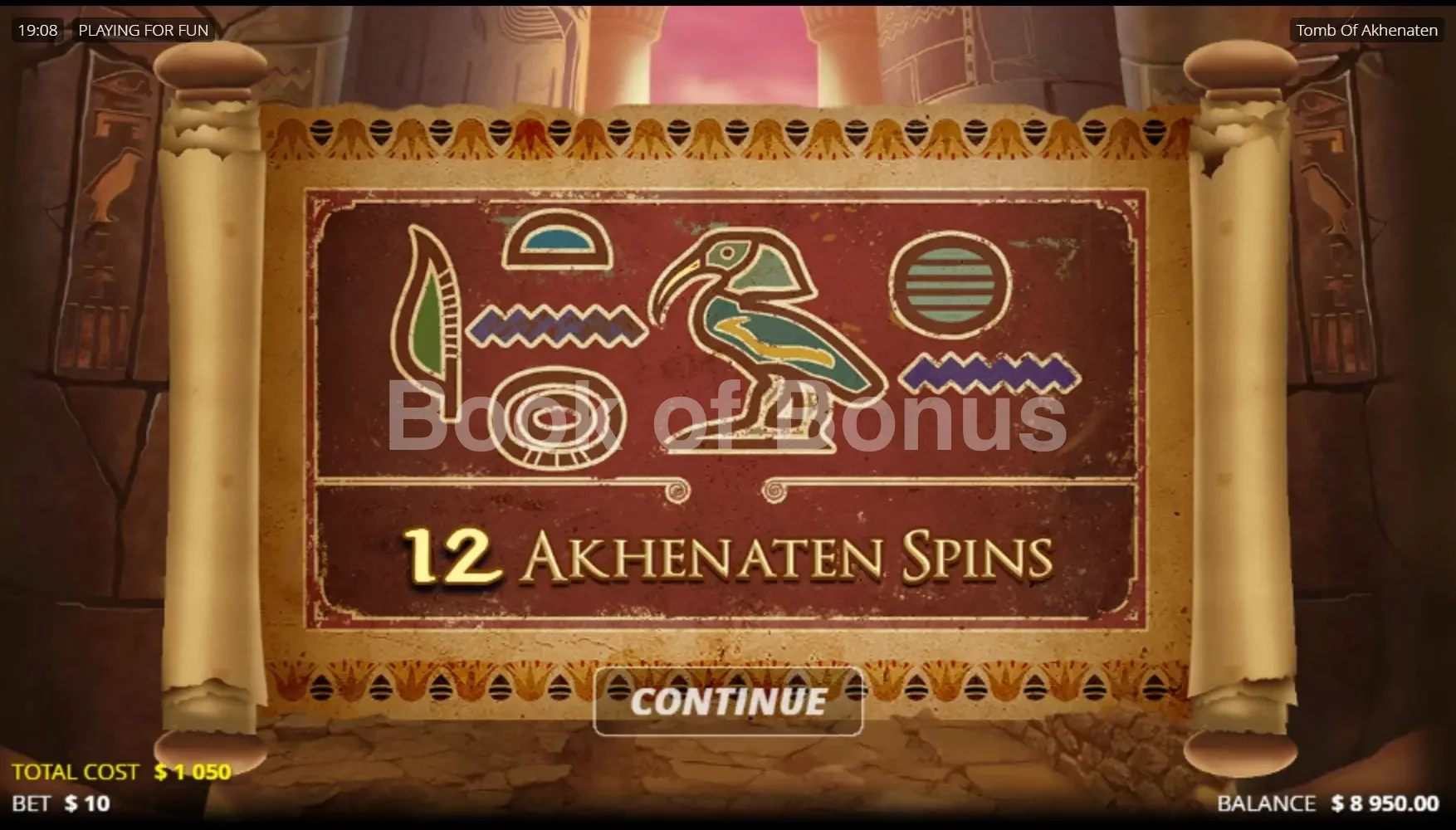 Tomb of Akhenaten par Nolimit City - tours gratuits