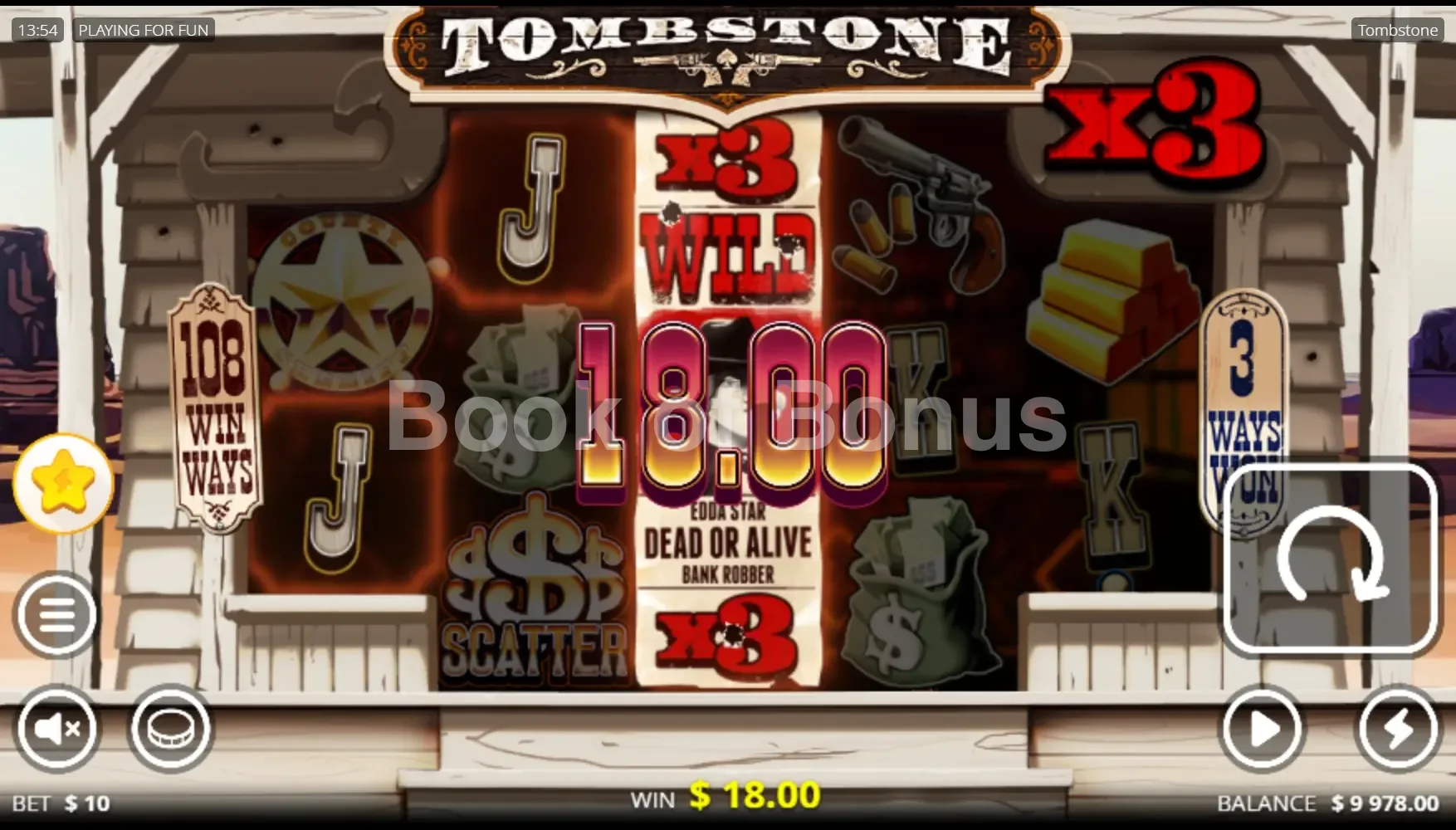 Tombstone par Nolimit City - spin result