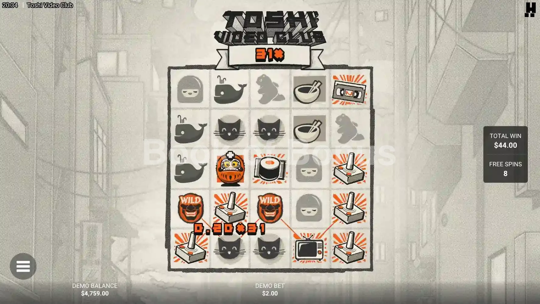 Toshi Video Club par Hacksaw Gaming - tours gratuits