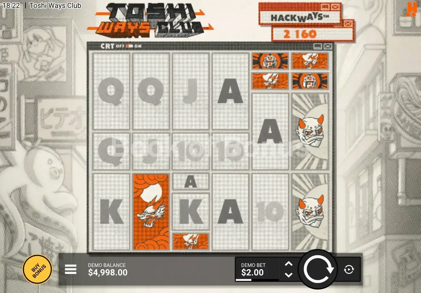Toshi Ways Club par Hacksaw Gaming - jeu de base et disposition des rouleaux