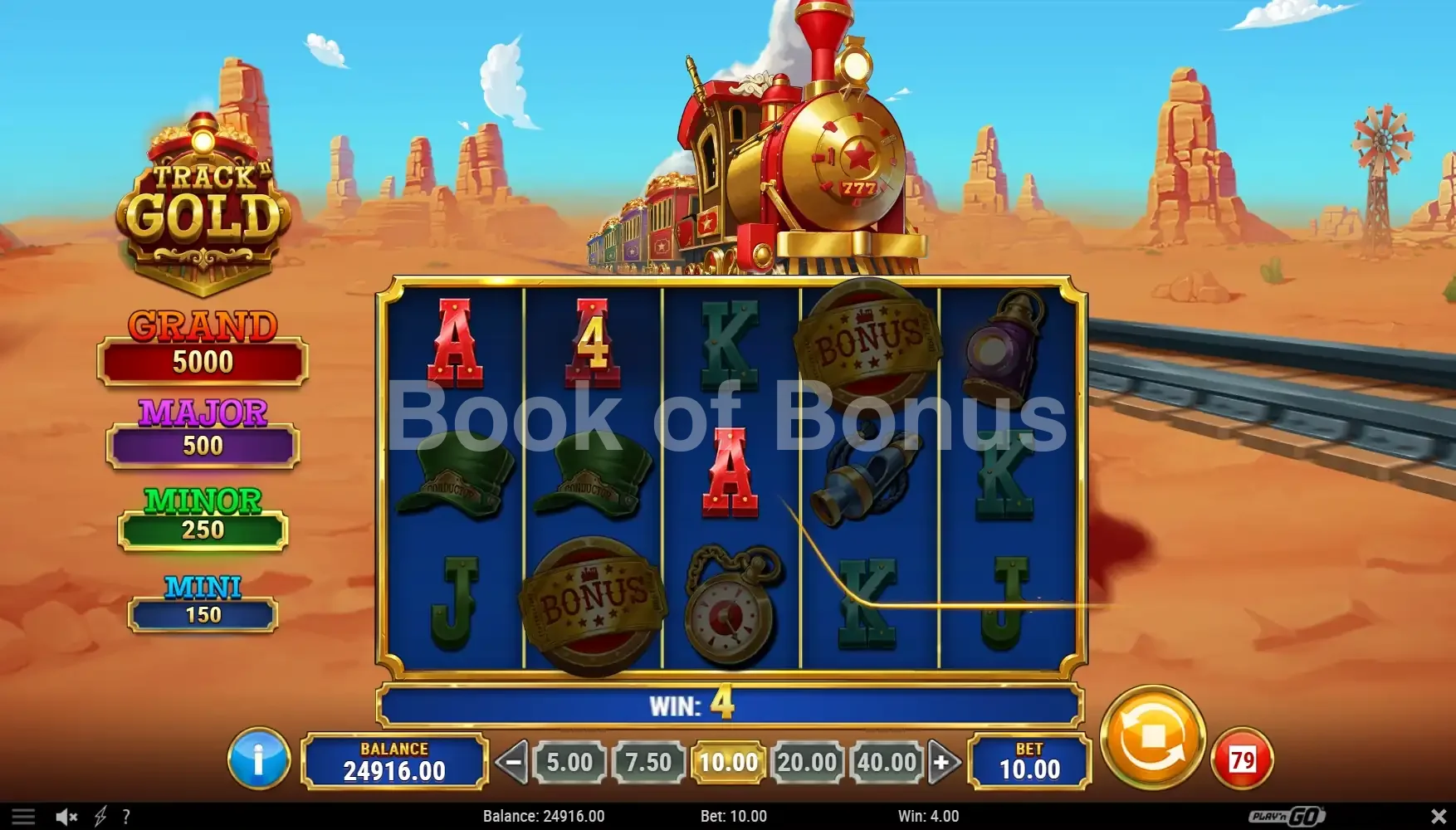 Track n’ Gold par Play'n GO - spin result