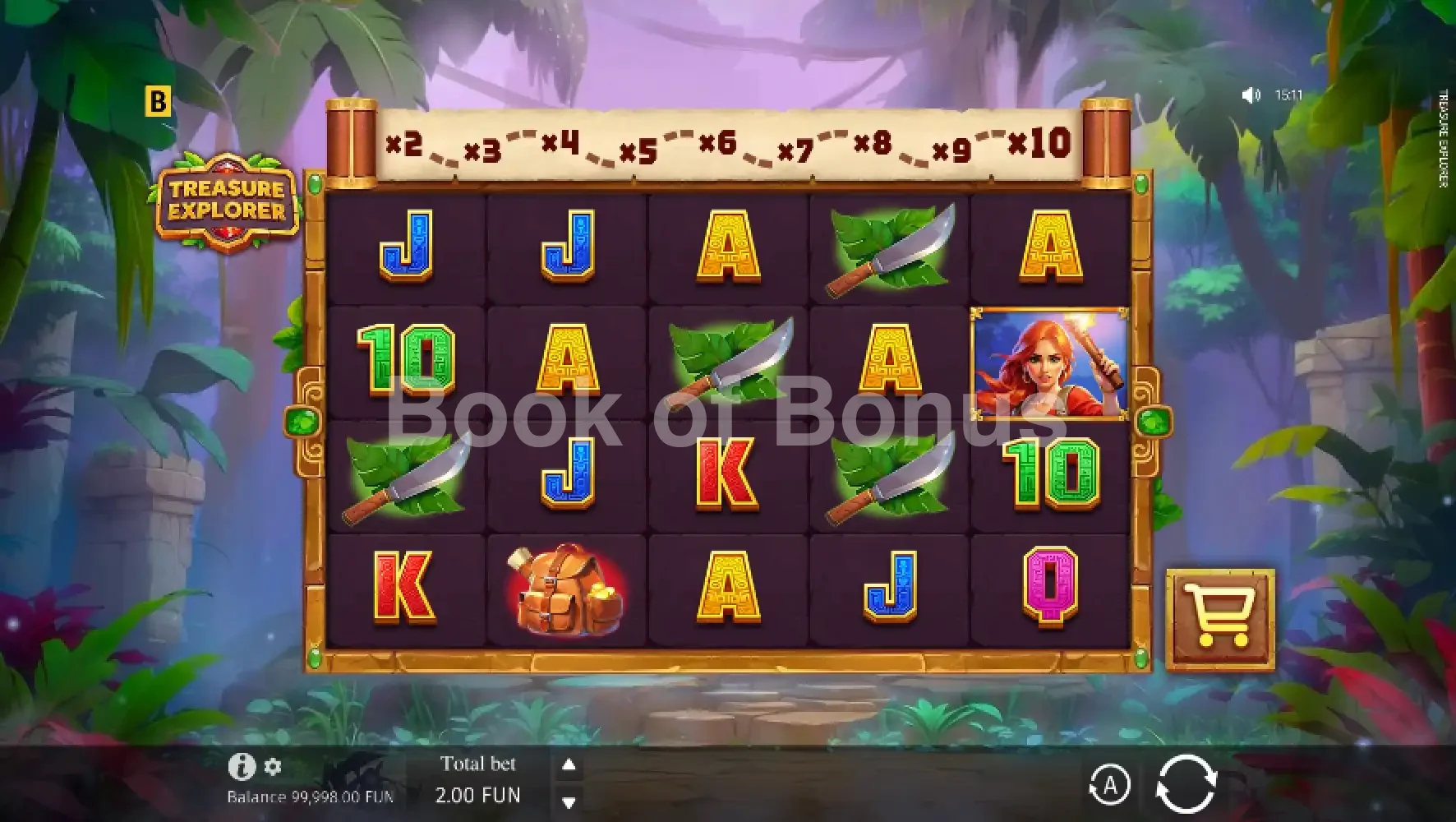 Treasure Explorer par BGaming - jeu de base et disposition des rouleaux