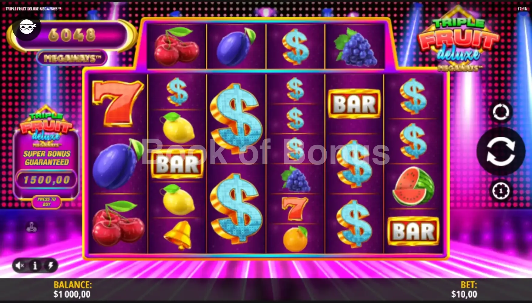 Triple Fruit Deluxe Megaways par iSoftBet - jeu de base et disposition des rouleaux