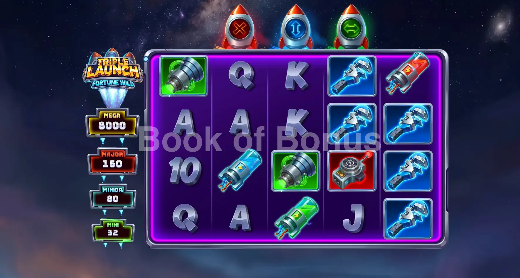 Triple Launch Fortune Wild par Play'n GO - jeu de base et disposition des rouleaux