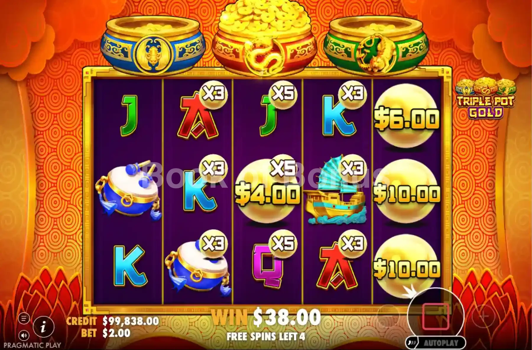 Triple Pot Gold par Pragmatic Play - tours gratuits