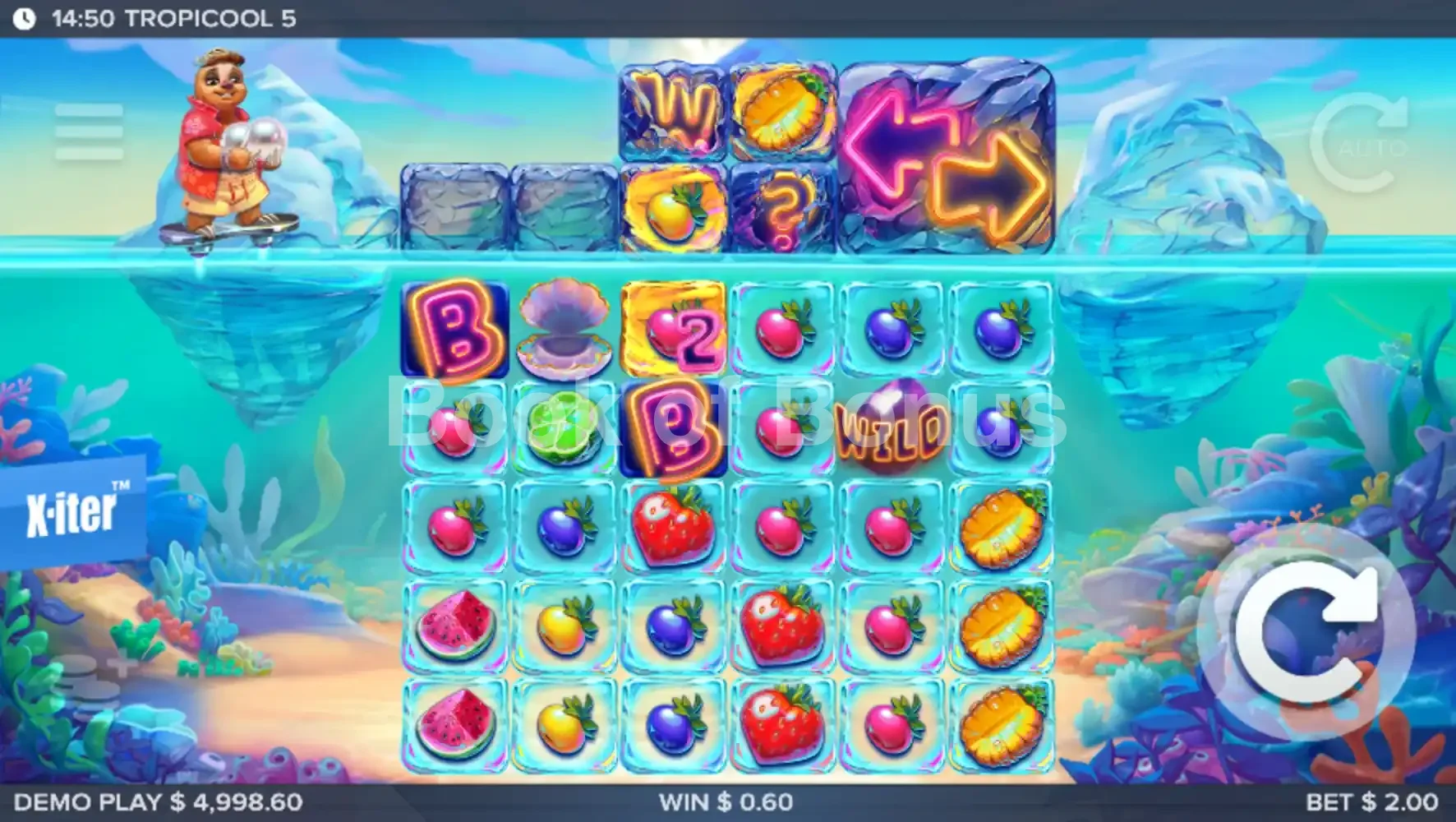 Tropicool 5 par ELK Studios - jeu de base et disposition des rouleaux