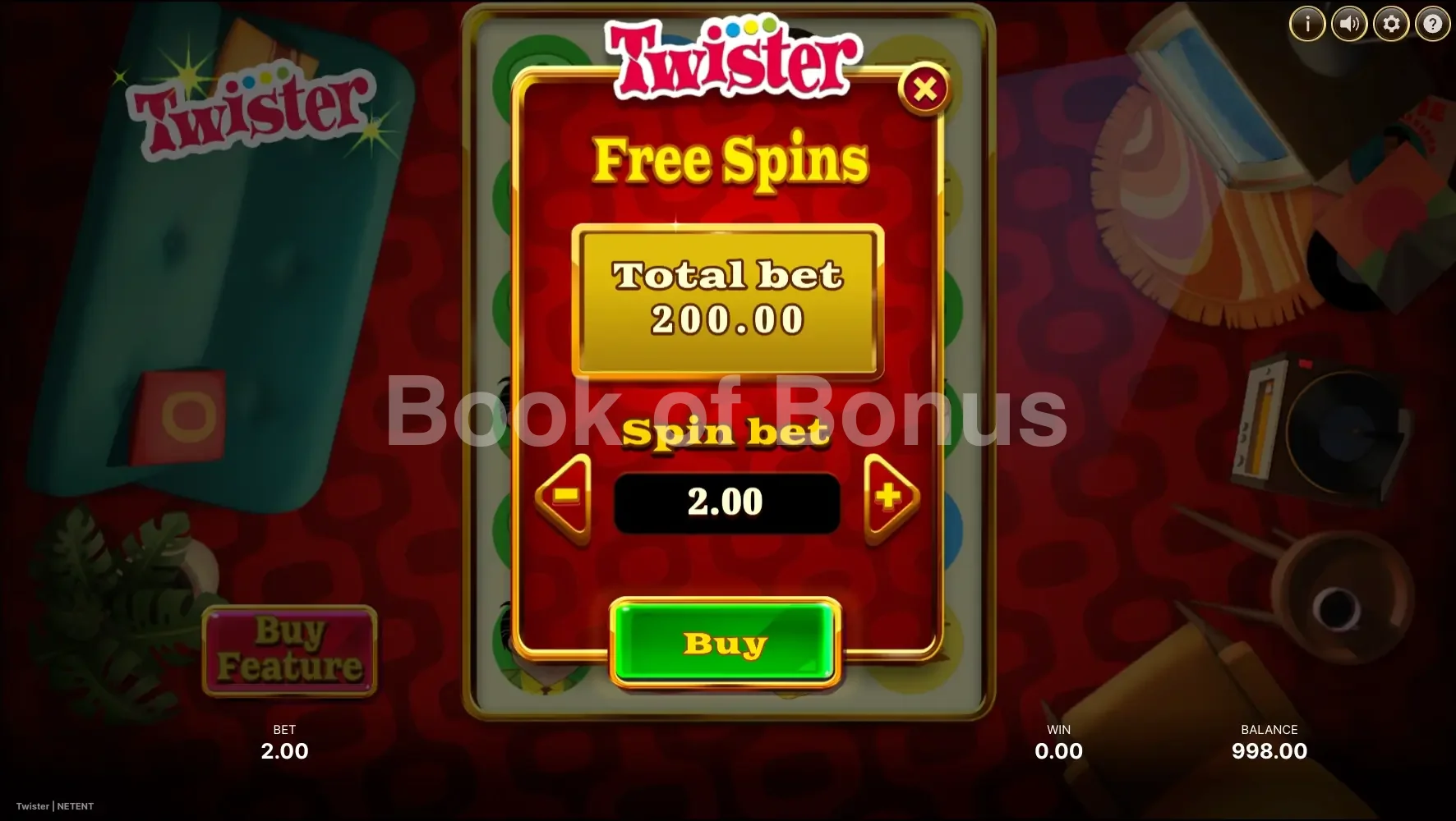 Achat de bonus Twister
