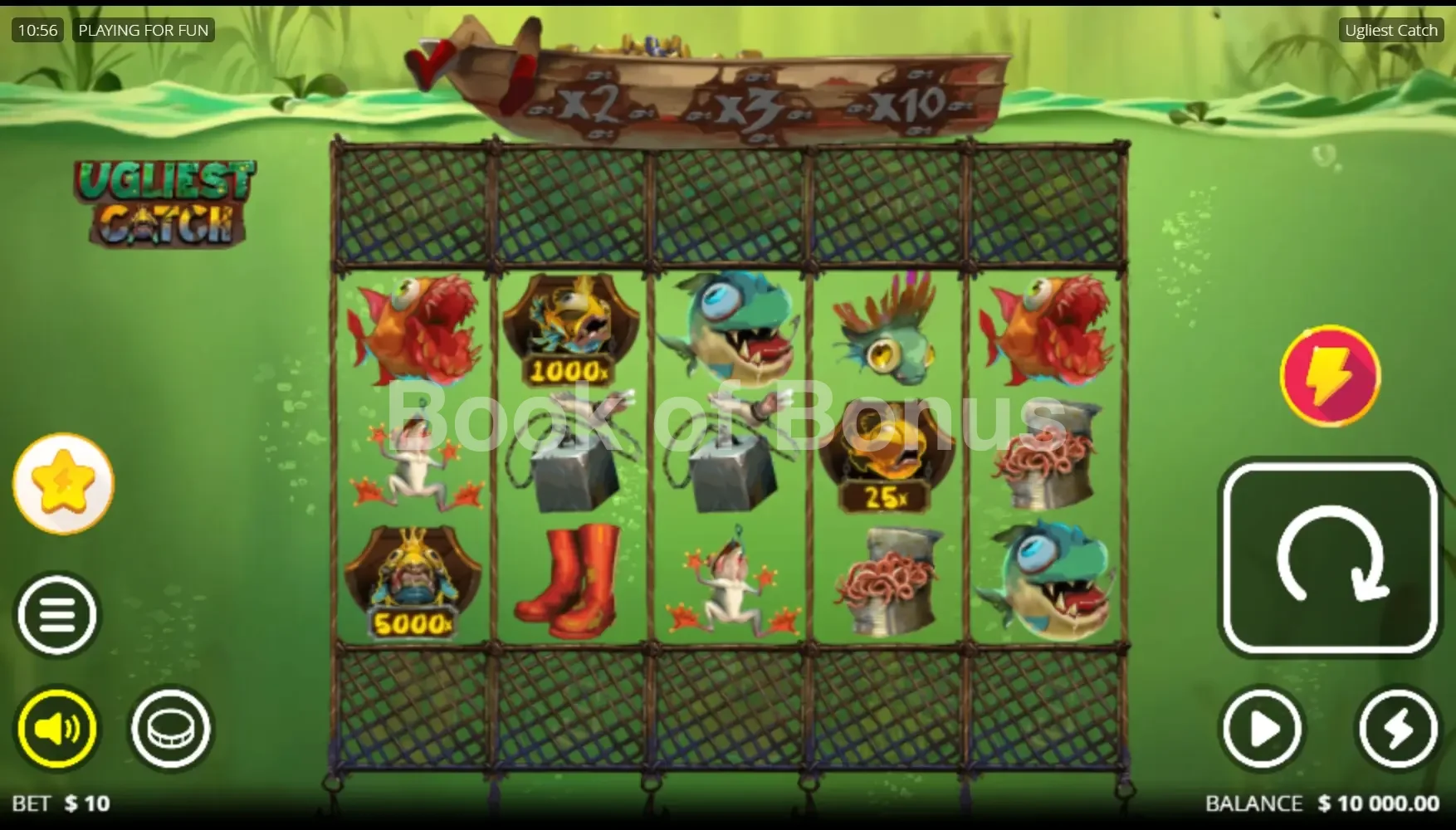 Ugliest Catch par Nolimit City - jeu de base et disposition des rouleaux