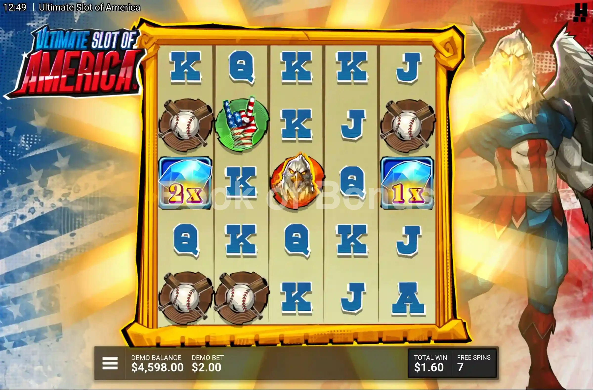 Ultimate Slot of America par Hacksaw Gaming - tours gratuits