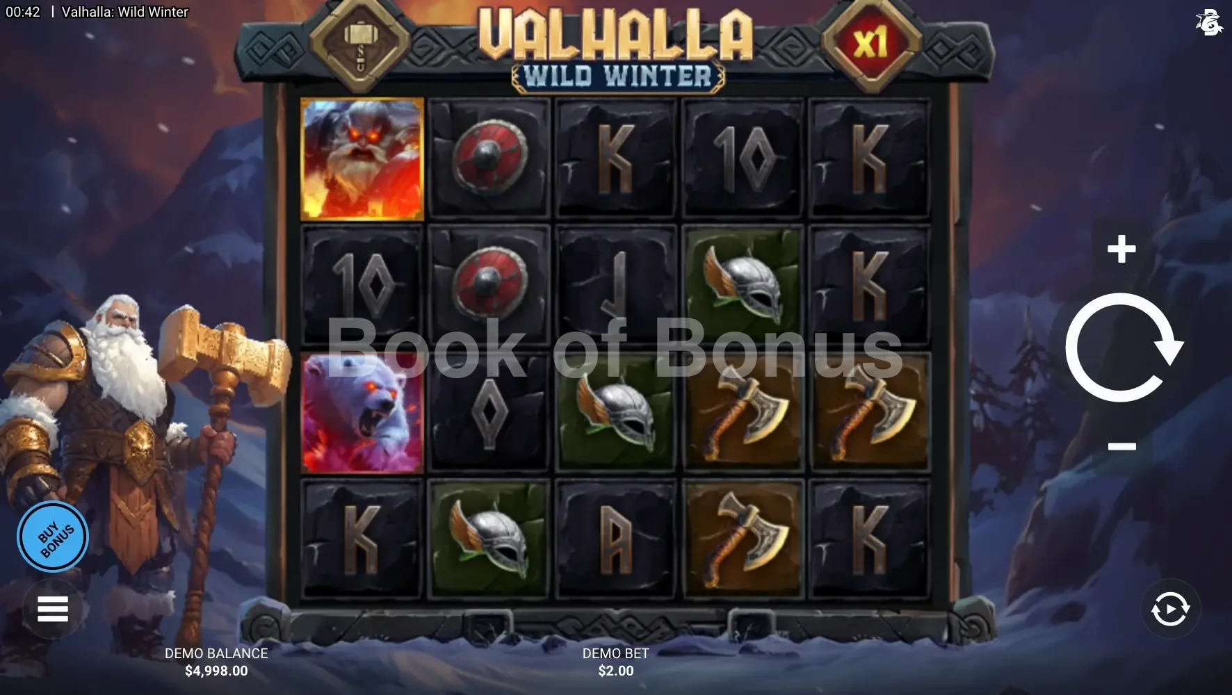 Valhalla Wild Winter par Hacksaw Gaming - jeu de base et disposition des rouleaux