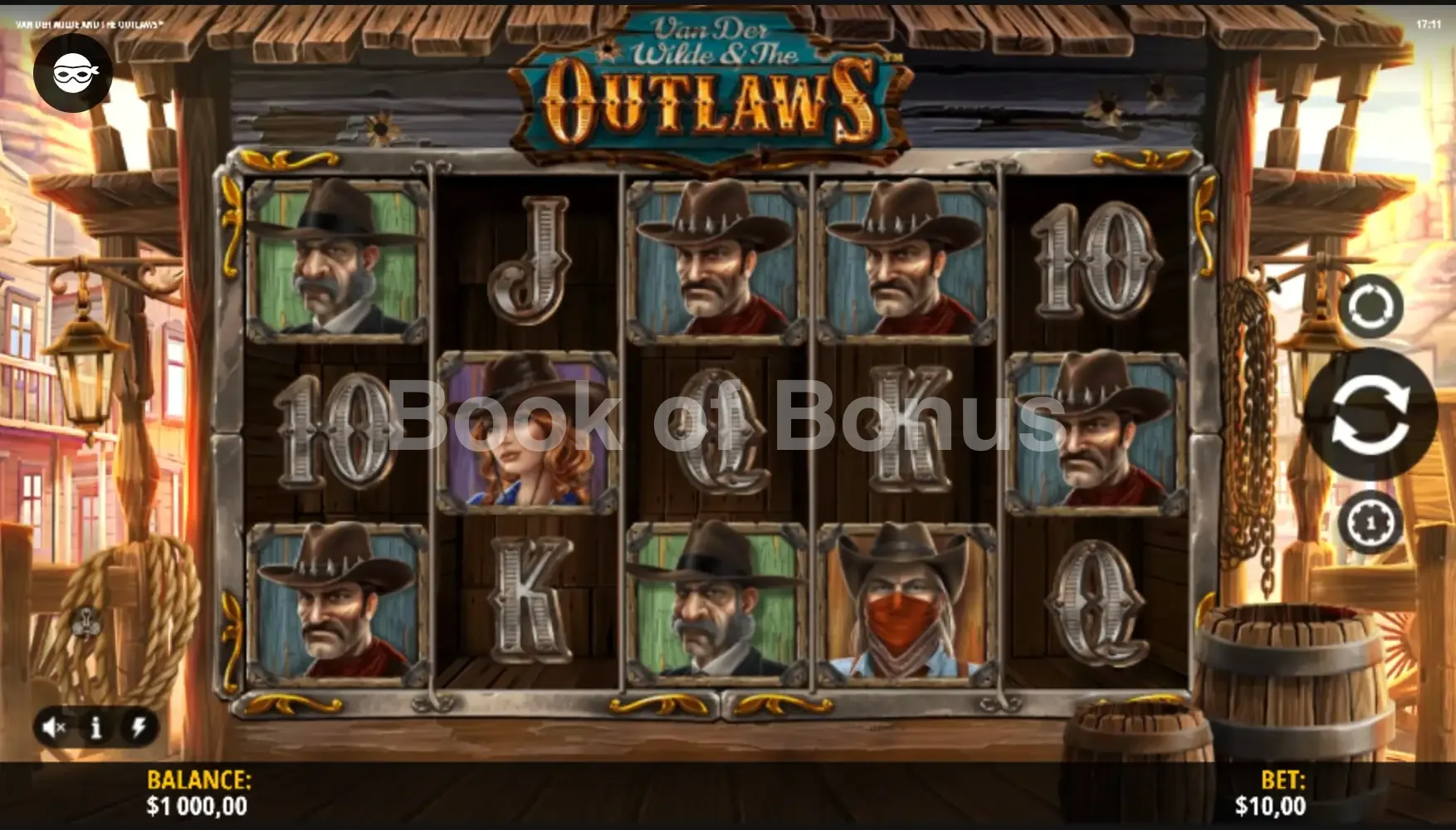 Van Der Wilde & The Outlaws par iSoftBet - jeu de base et disposition des rouleaux